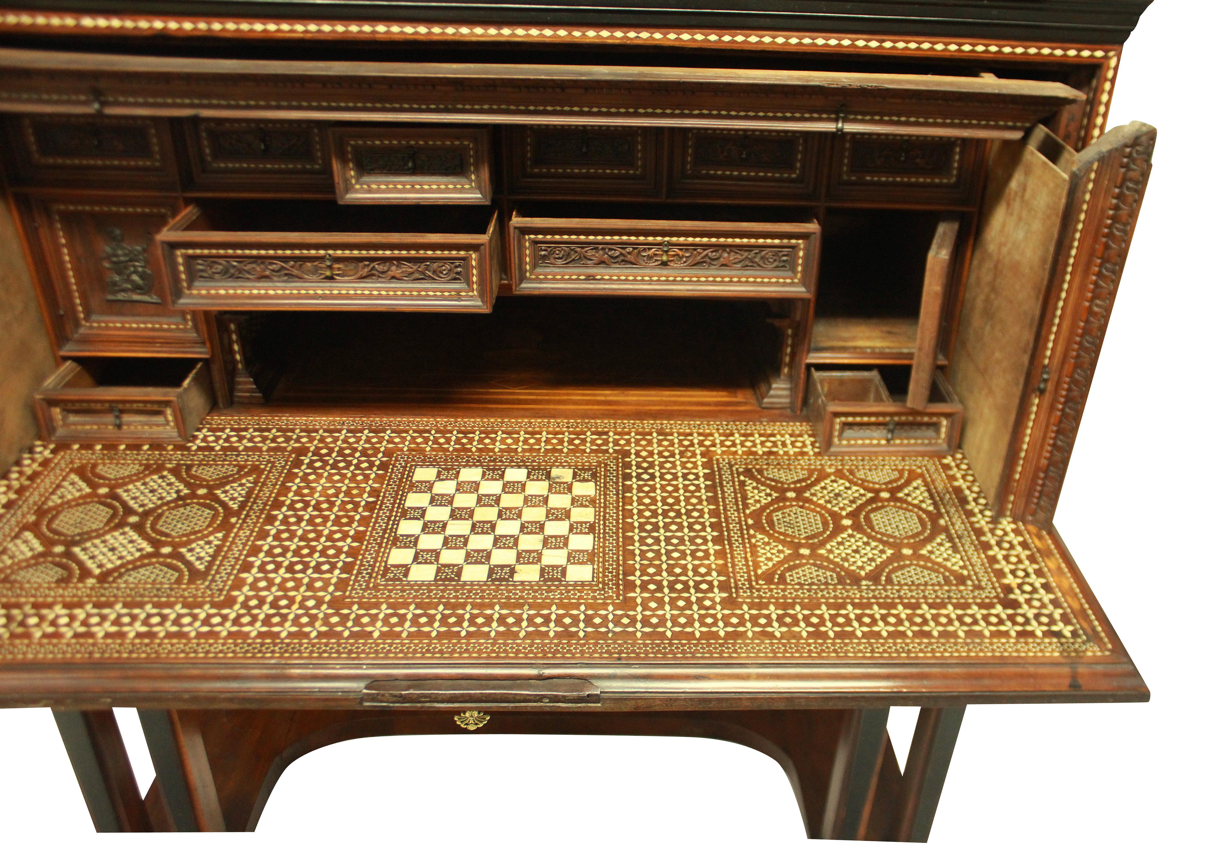 Fine 17th Century Spanish Vargueno Chest on Stand in the Moorish Taste 3