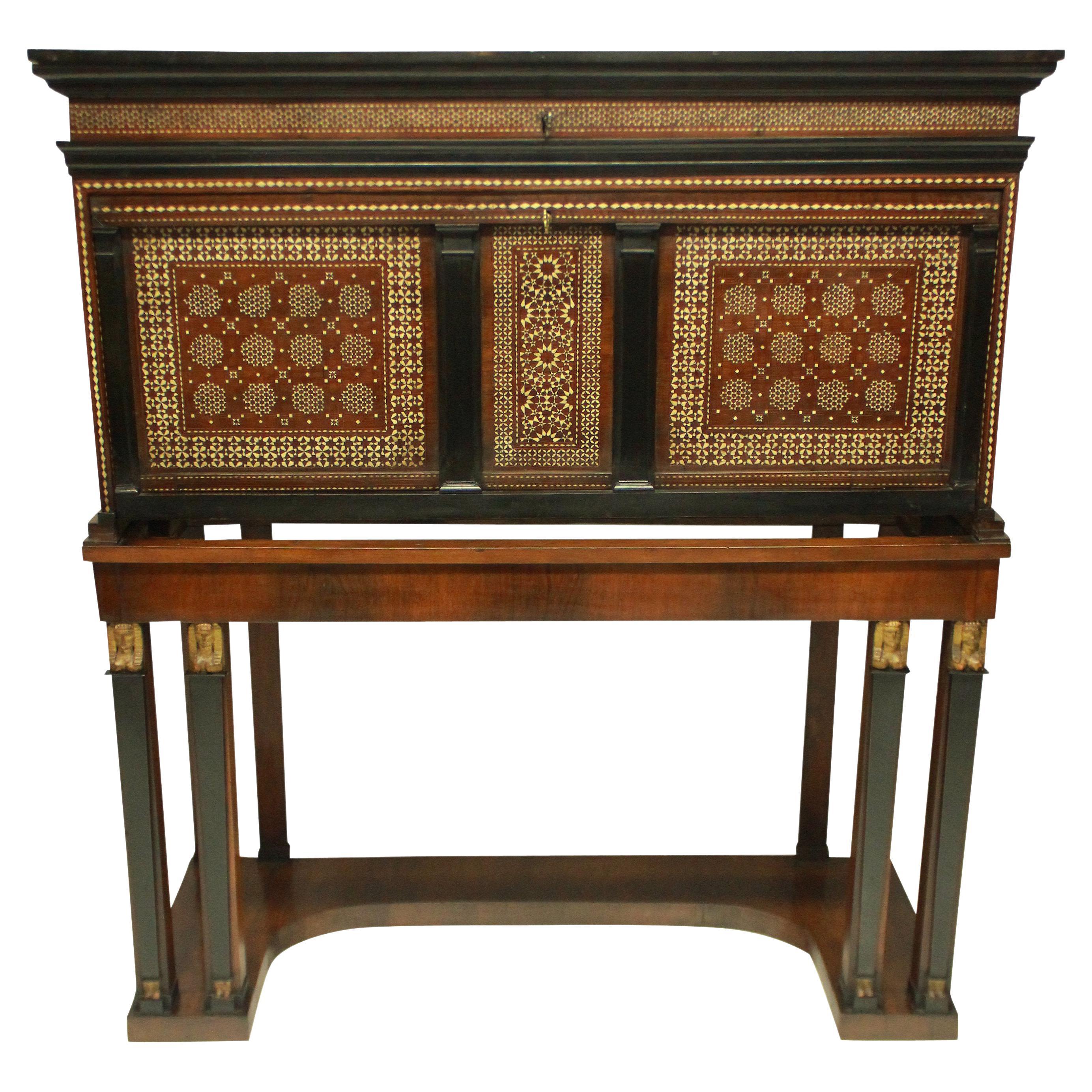 Fine 17th Century Spanish Vargueno Chest on Stand in the Moorish Taste