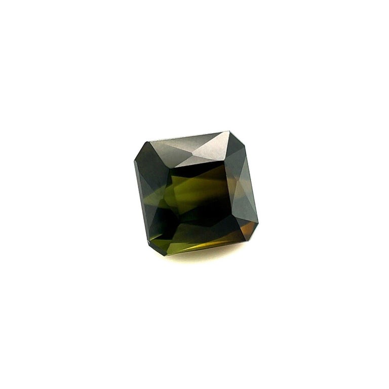 Fine 1.84ct Olive Green Tourmaline Fancy Scissor Emerald Octagon Cut VS