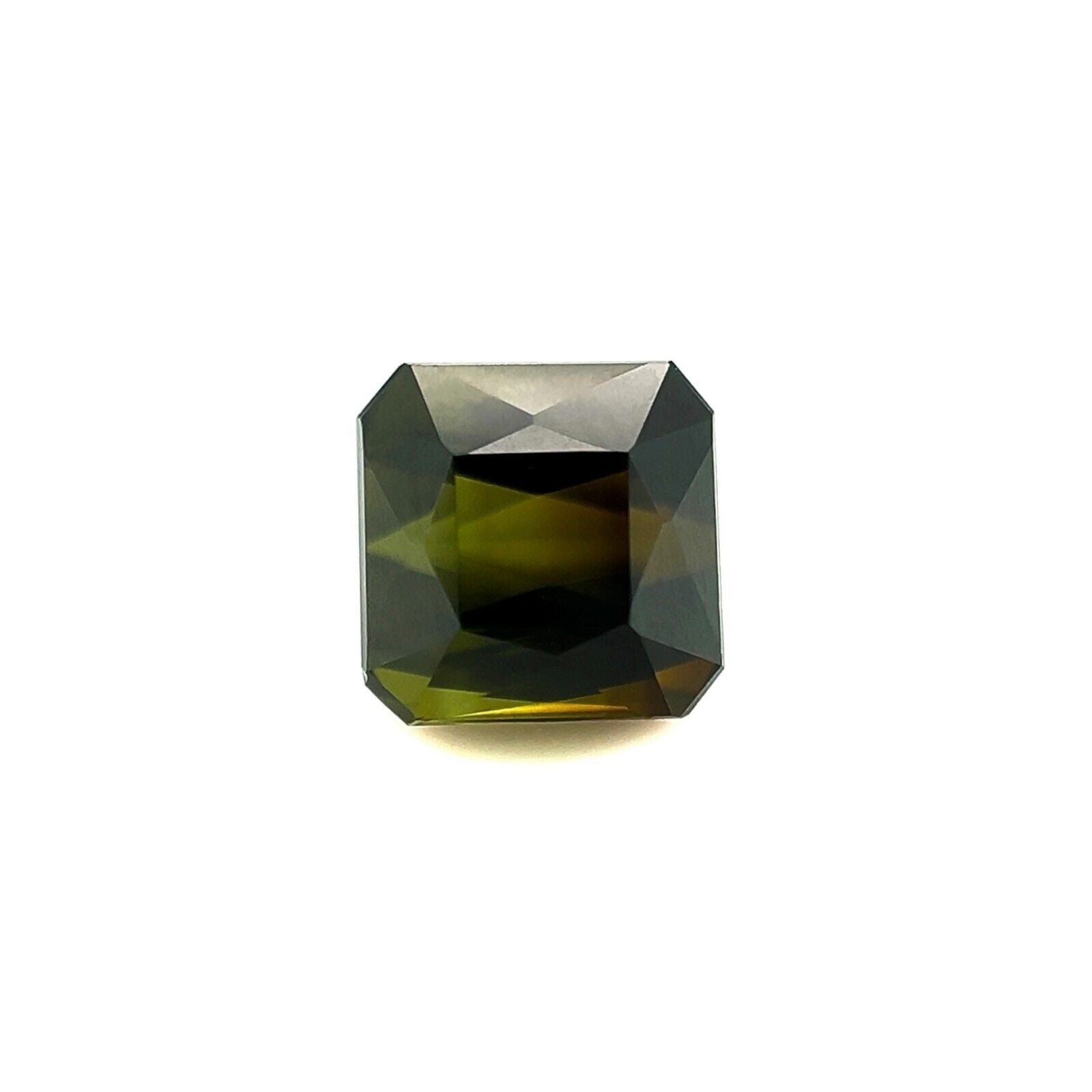 Fine 1.84ct Olive Green Tourmaline Fancy Scissor Emerald Octagon Cut VS For Sale
