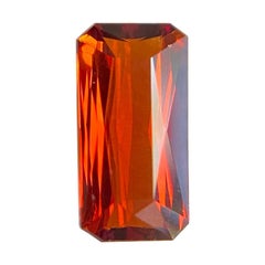 Fine 1.89ct Vivid Orange Spessartine Garnet Fancy Emerald Octagon Cut