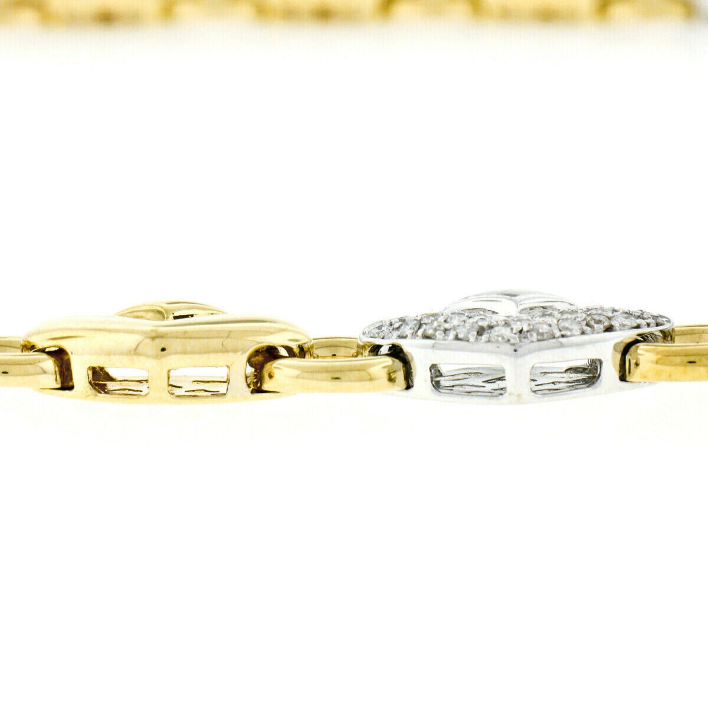 Collier fantaisie à franges en or bicolore 18 carats avec grappe de diamants 4,70 carats en vente 2