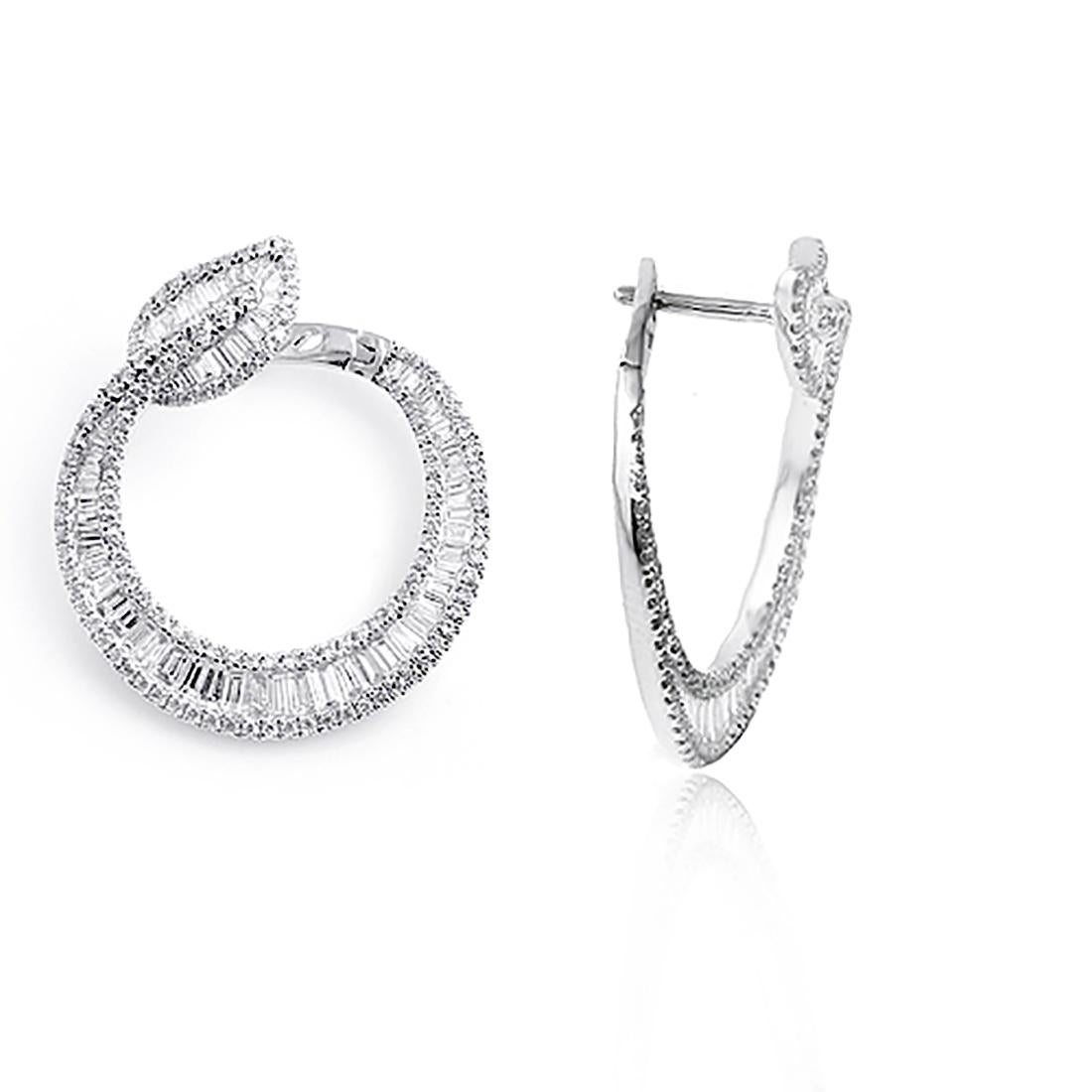 diamond earrings hoops white gold