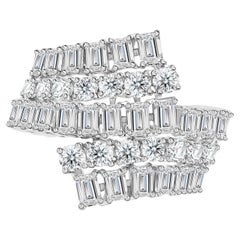 18K White Gold 2.40-Carat Mixed-Cut Diamond Swirl Statement Ring