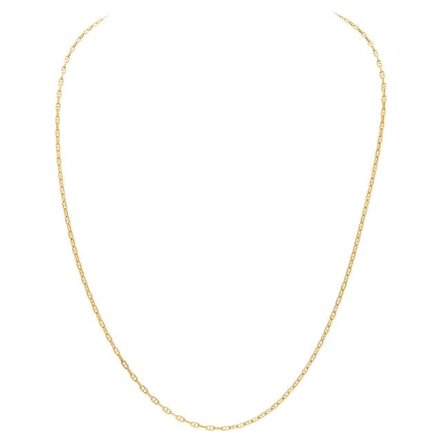 Fine 18k yellow gold double sided chain For Sale at 1stDibs