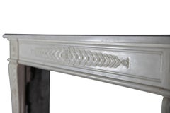 Fine 18th Century French White Statuary Marble Antique Fireplace Surround