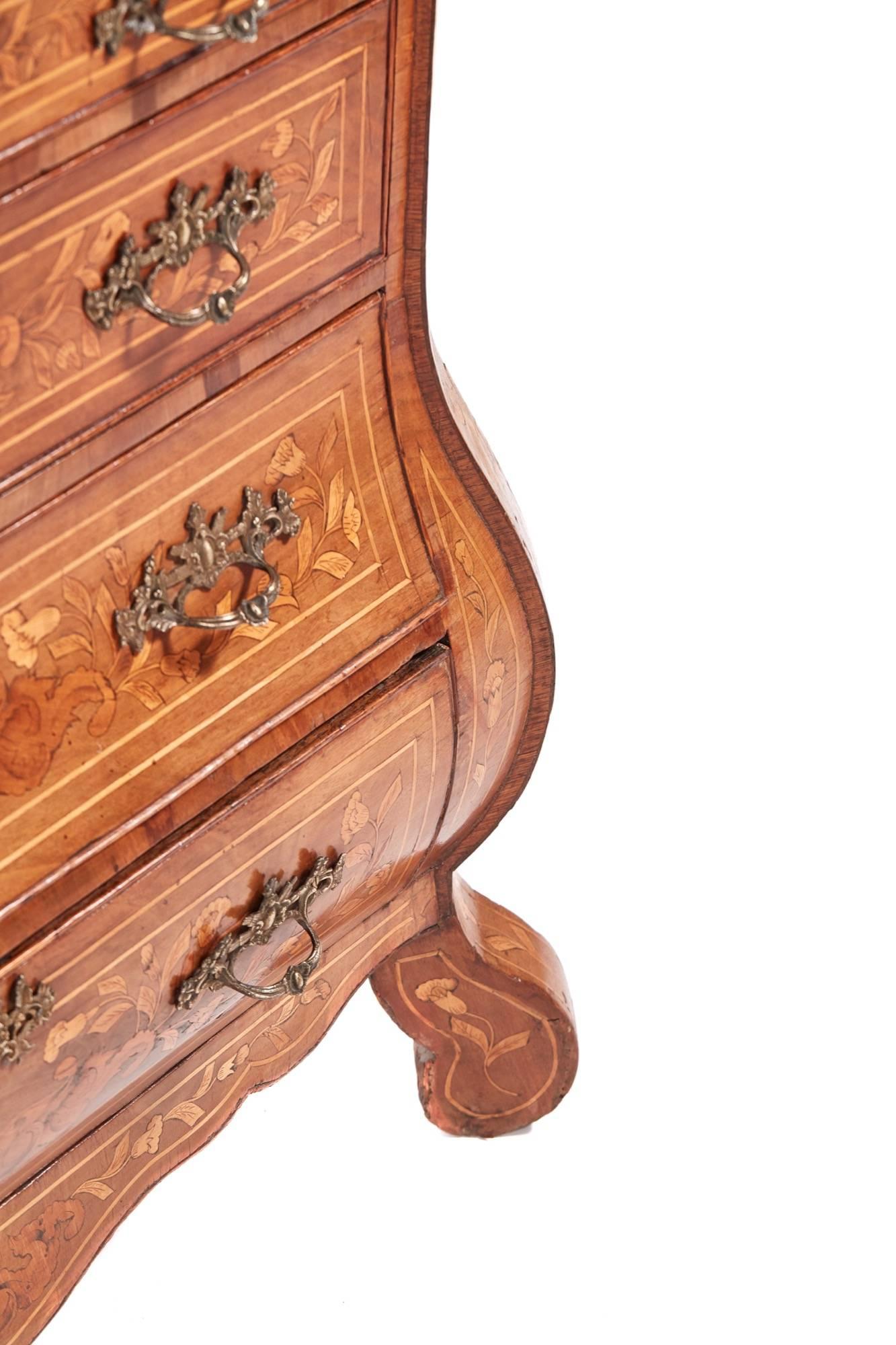 Fine 18th Century Antique Walnut Dutch Marquetry Cabinet For Sale 4