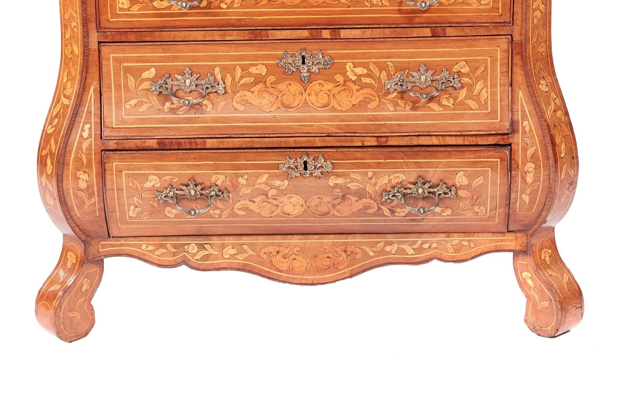 Fine 18th Century Antique Walnut Dutch Marquetry Cabinet For Sale 5