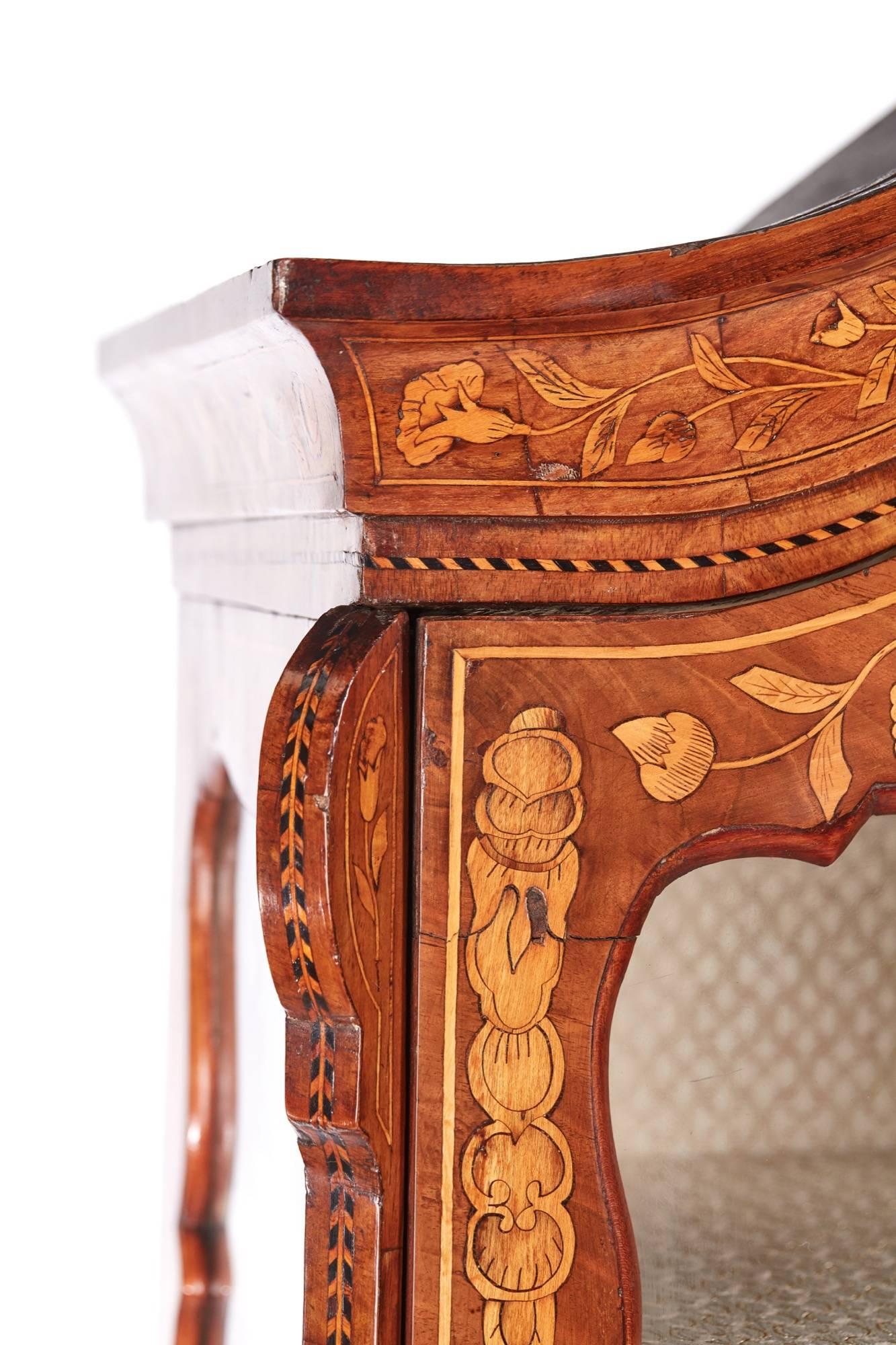 George III Fine 18th Century Antique Walnut Dutch Marquetry Cabinet For Sale