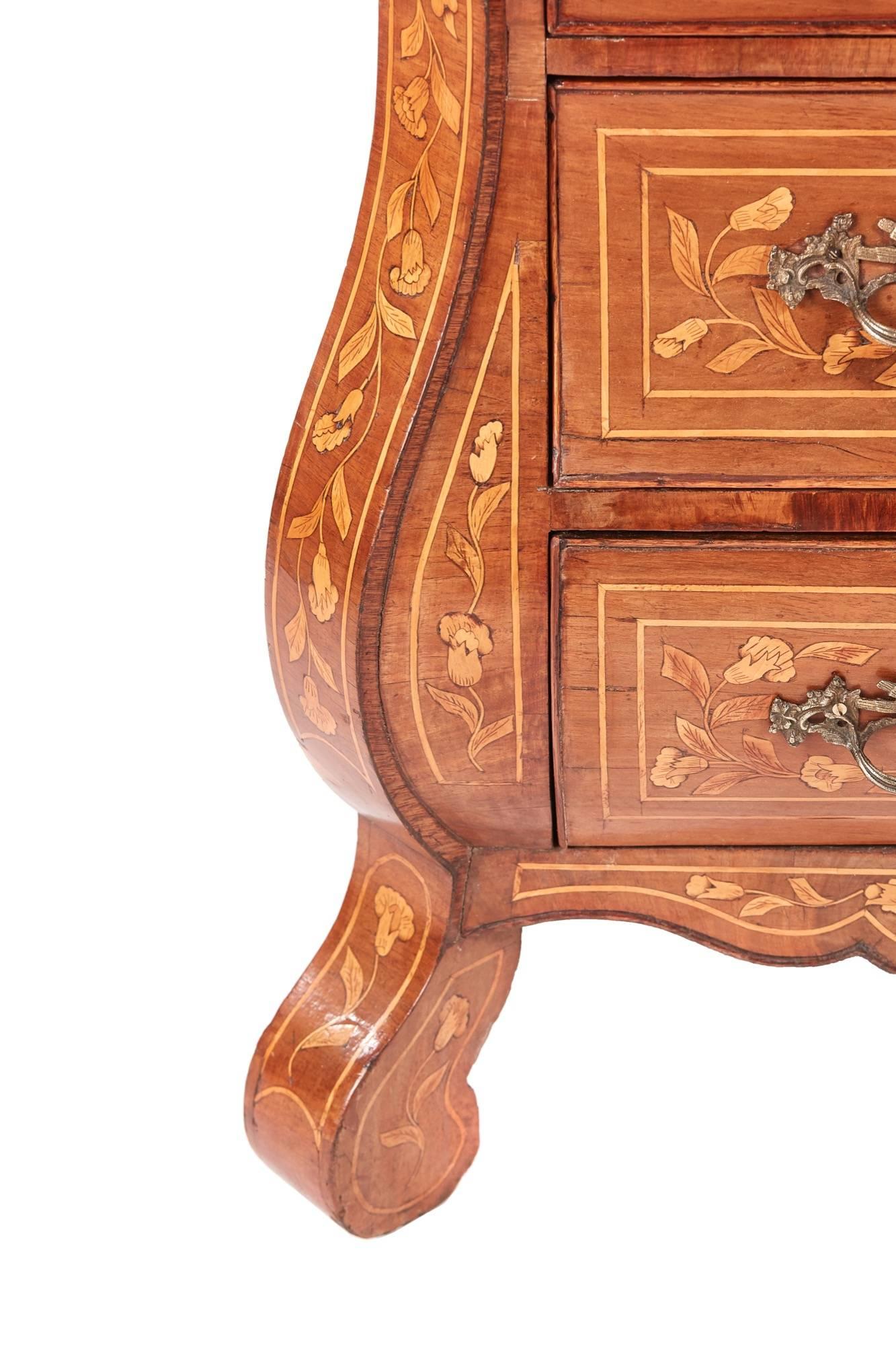 Fine 18th Century Antique Walnut Dutch Marquetry Cabinet For Sale 2