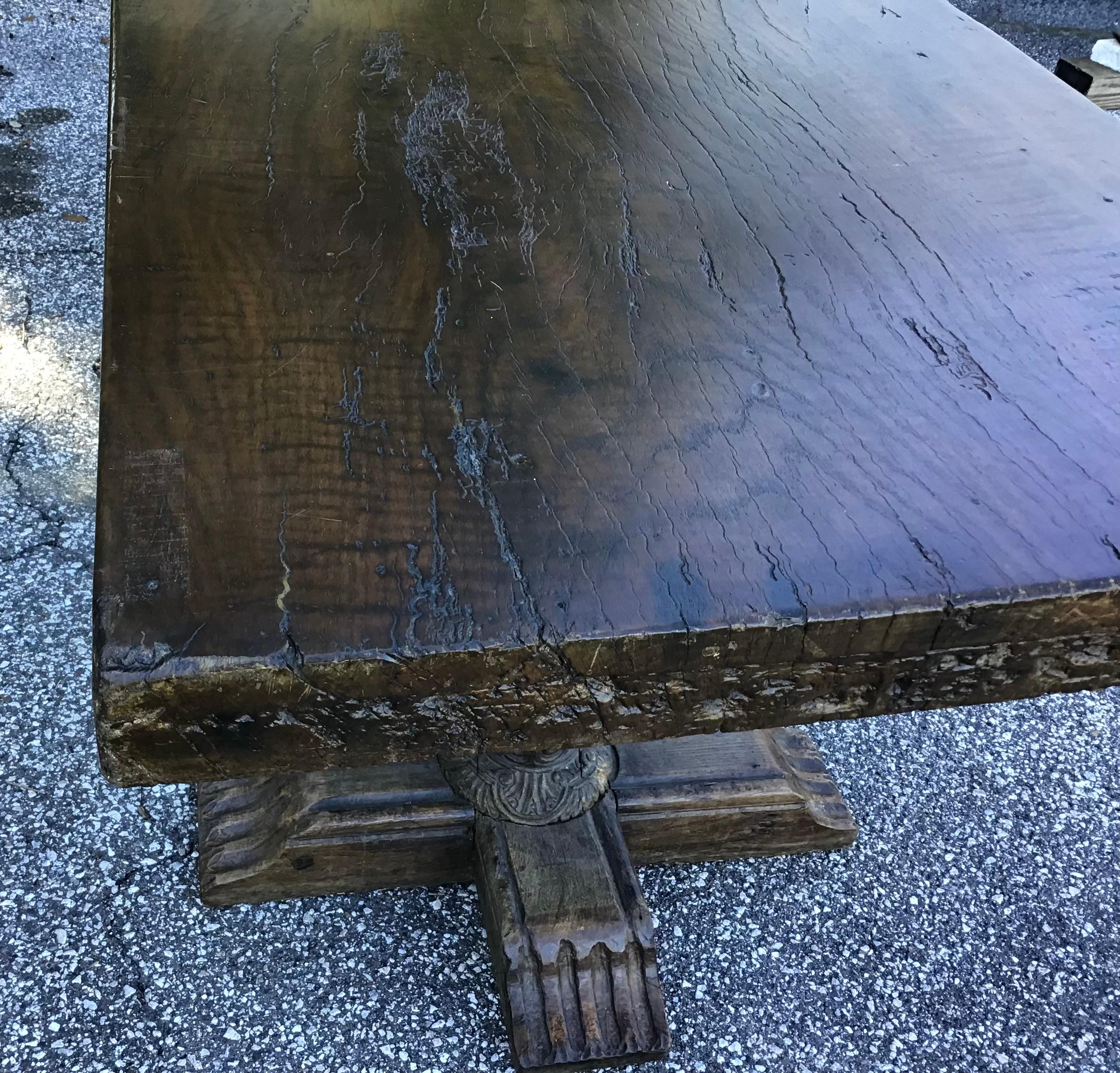 Fine 18th Century Carved Dining Table In Good Condition In Bradenton, FL