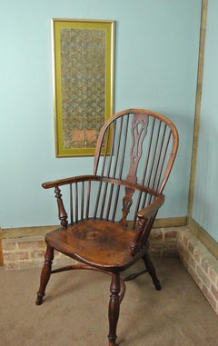 Fine 18th Century Framed Chinese Silk Sleeve Embroidered with Cranes, Clouds and