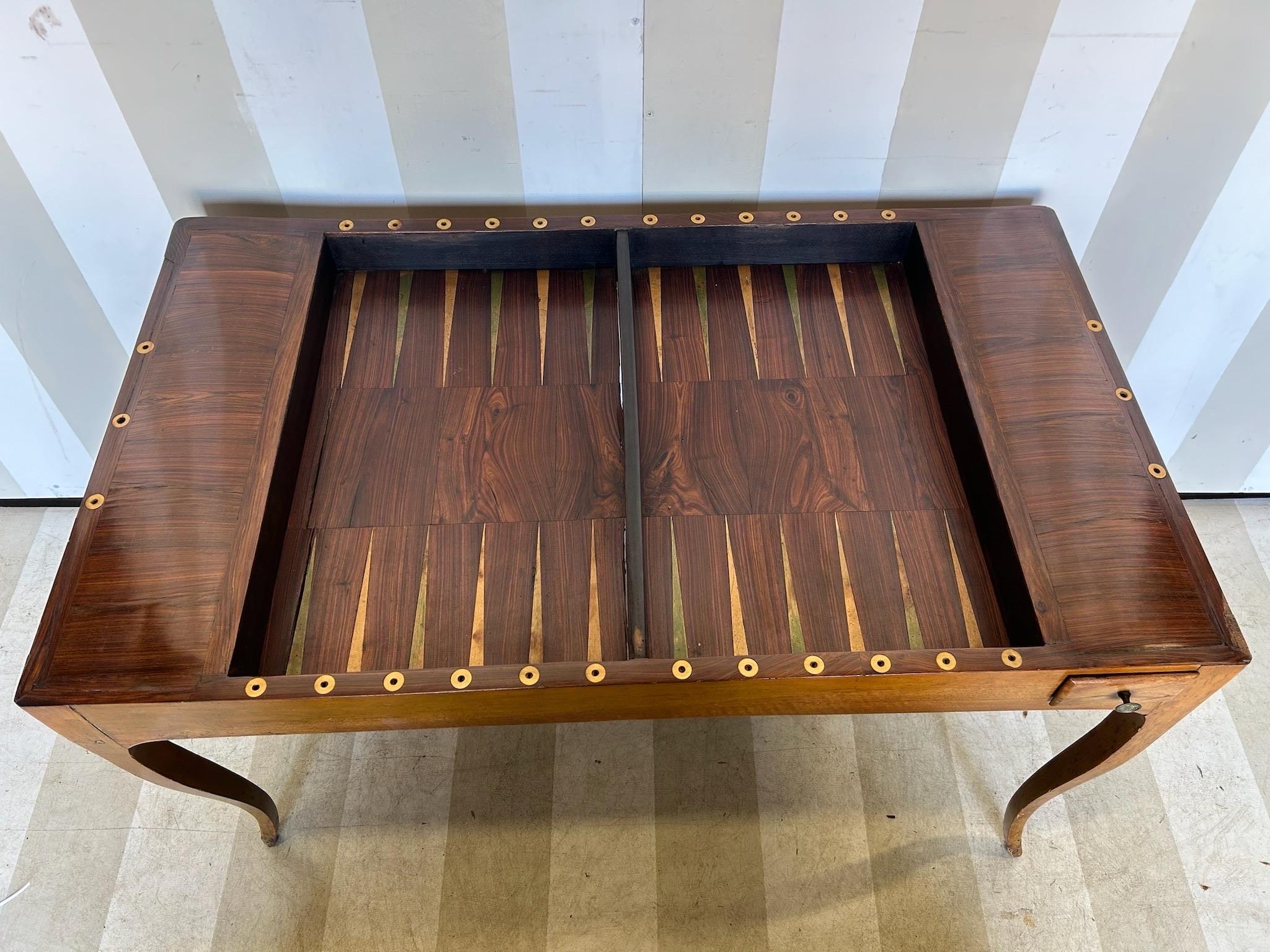 Fine 18th Century French Games Table with removable Leathertop Writing Desk In Good Condition For Sale In Richmond, VA