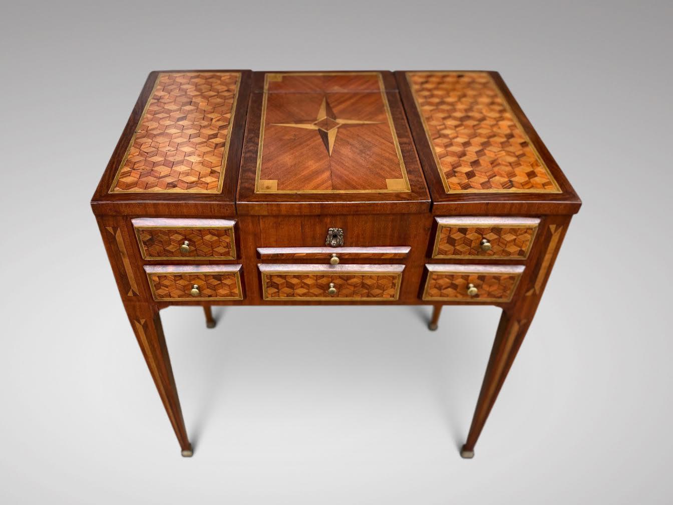 Inlay Fine 18th Century French Louis XVI Marquetry Dressing Table