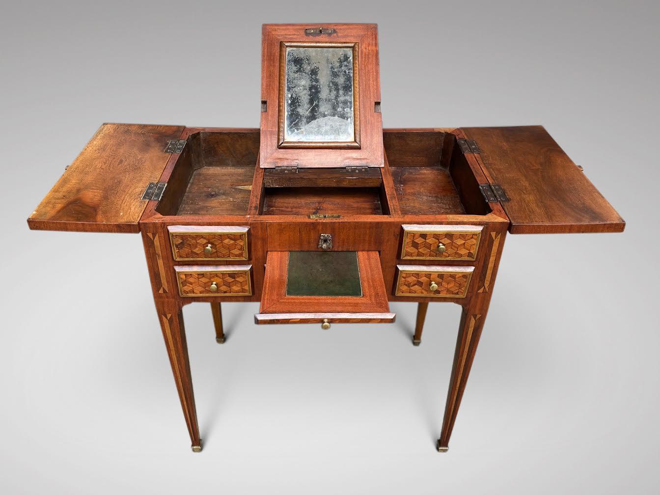 Boxwood Fine 18th Century French Louis XVI Marquetry Dressing Table