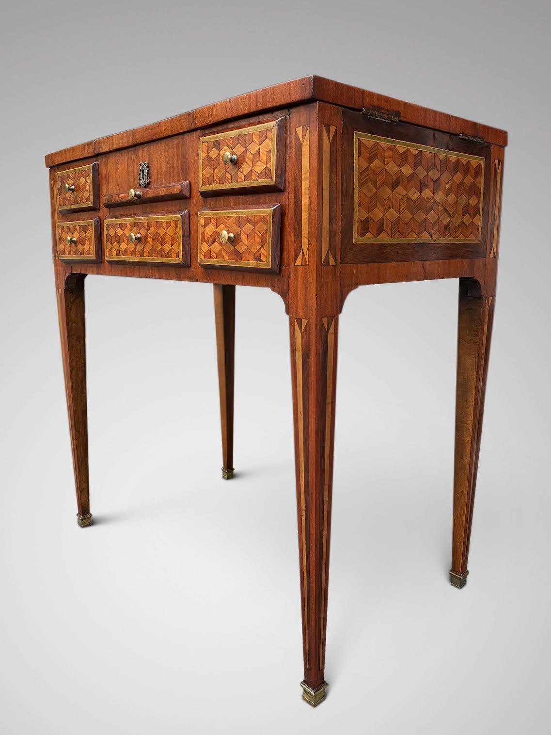 Fine 18th Century French Louis XVI Marquetry Dressing Table 2