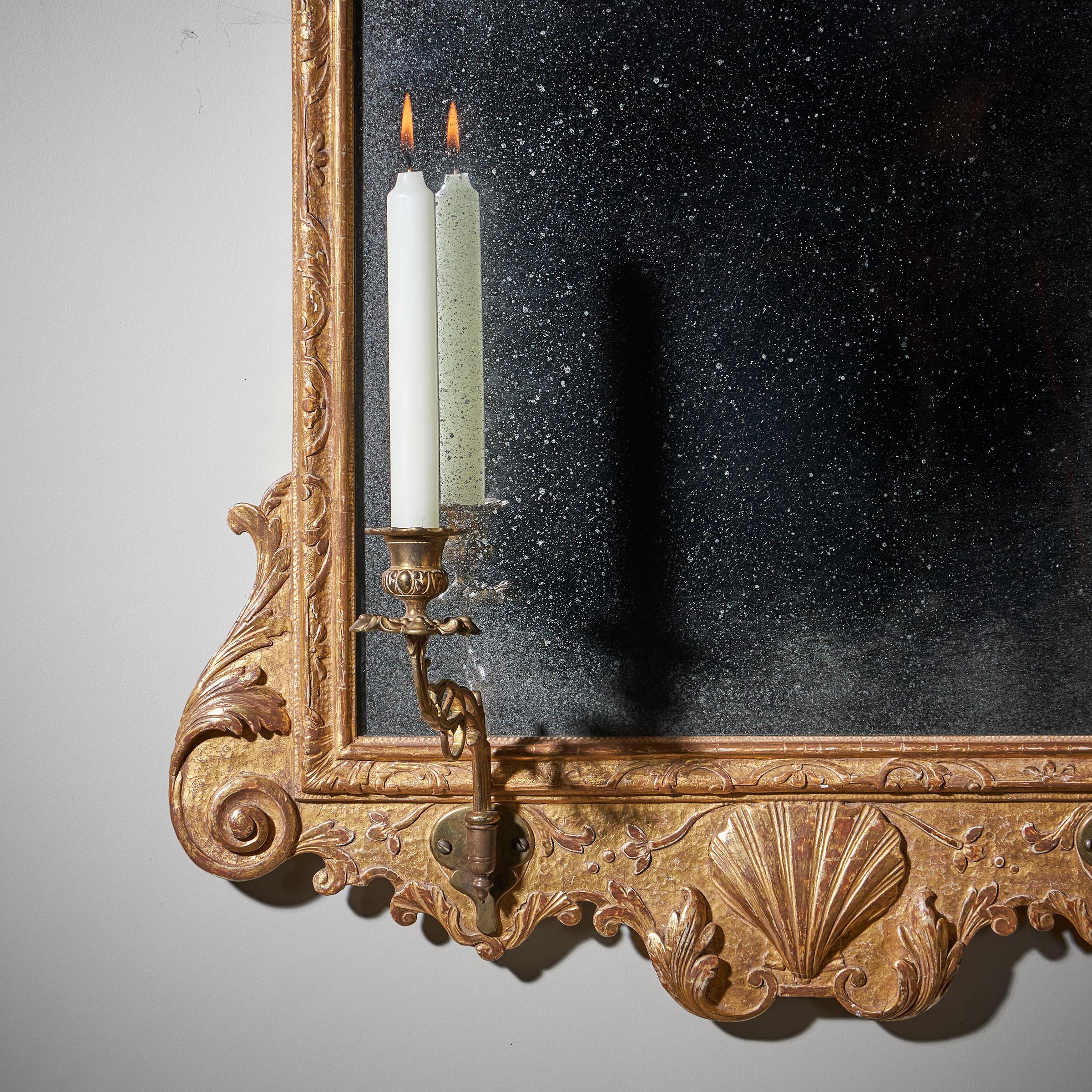English Fine 18th Century George I Gilt Gesso Pier or Console Mirror, Manner of Belchier For Sale