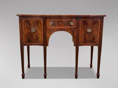 Fine 18th Century George III Period Mahogany & Inlay Serpentine Sideboard