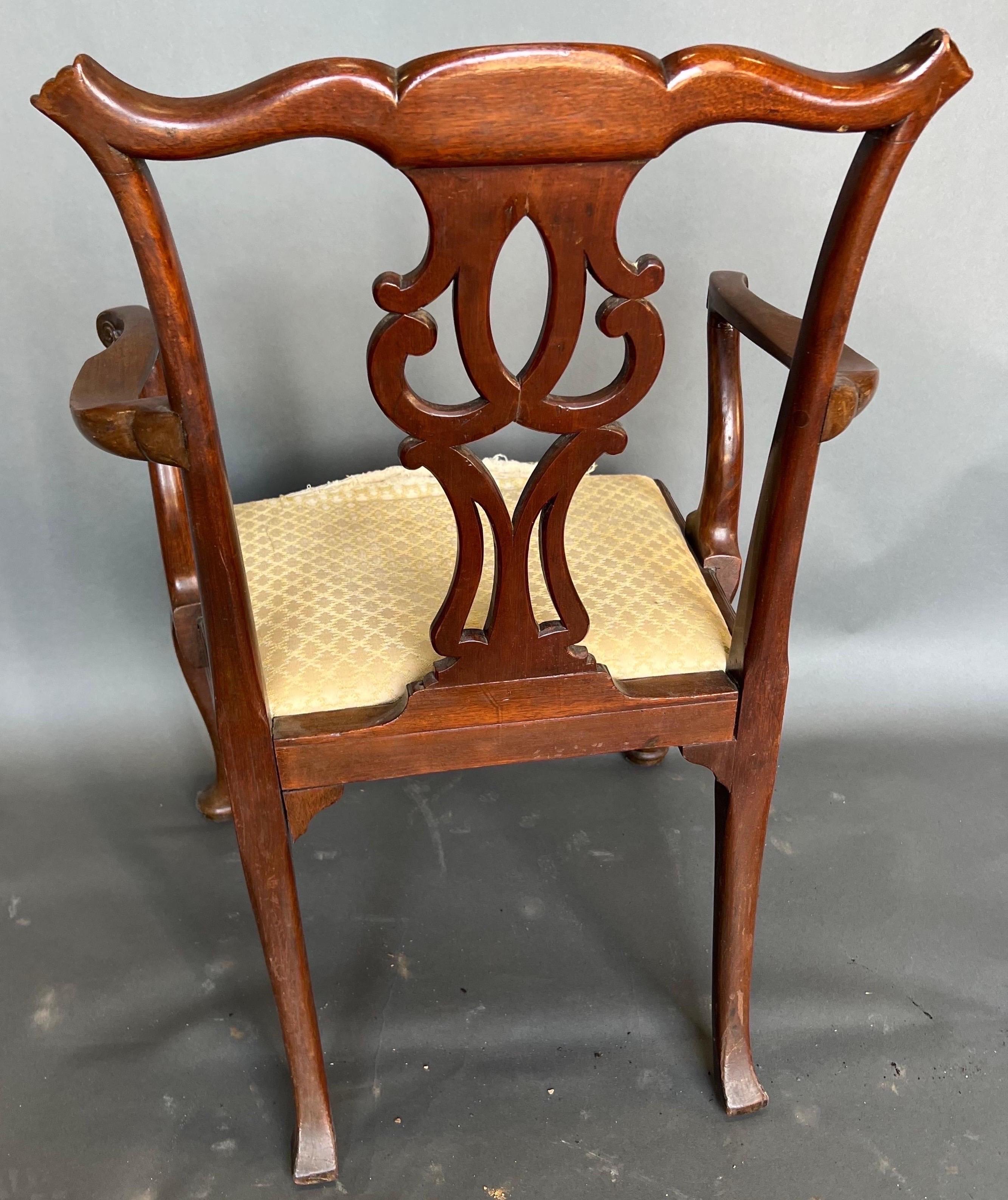 Fine 18th Century Georgian Mahogany Armchair For Sale 3