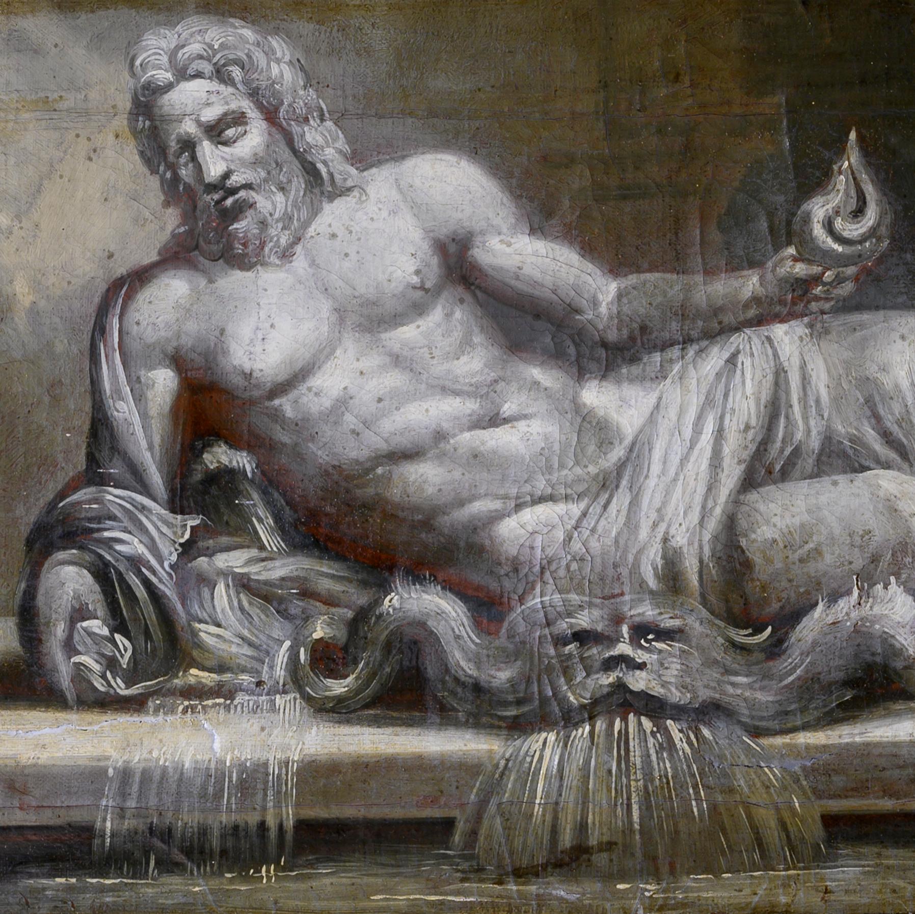 Swedish Fine 18th Century Grisaille, Oil on Canvas