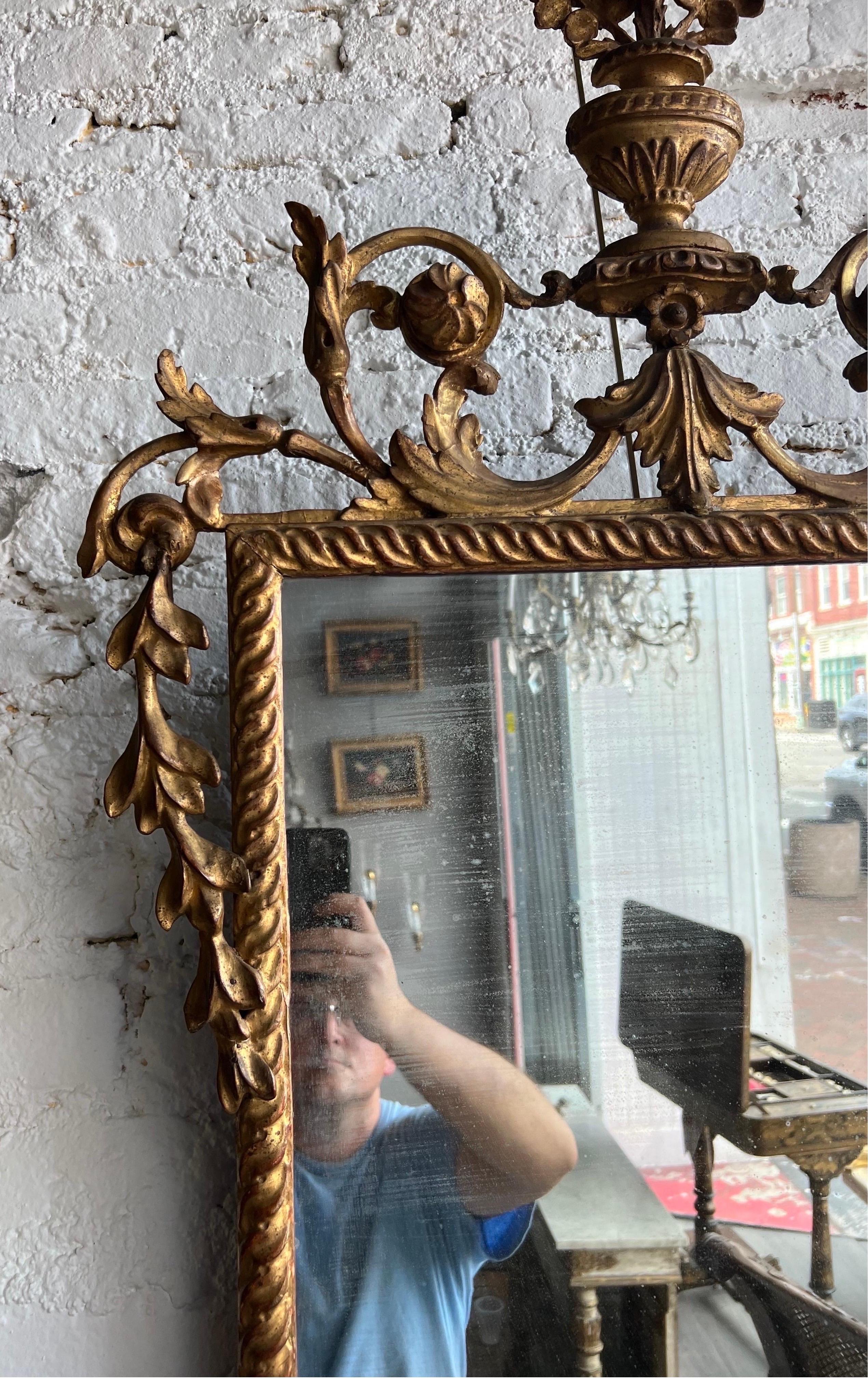 Fine 18th Century Italian Rococo Giltwood Mirror For Sale 7