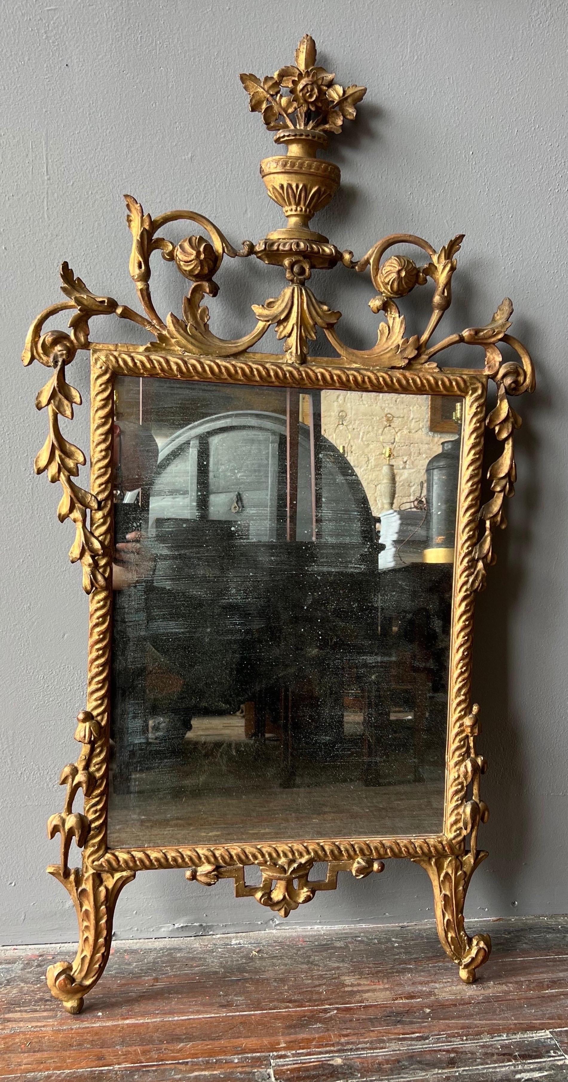 Fine 18th century Italian rococo pierced Giltwood mirror.