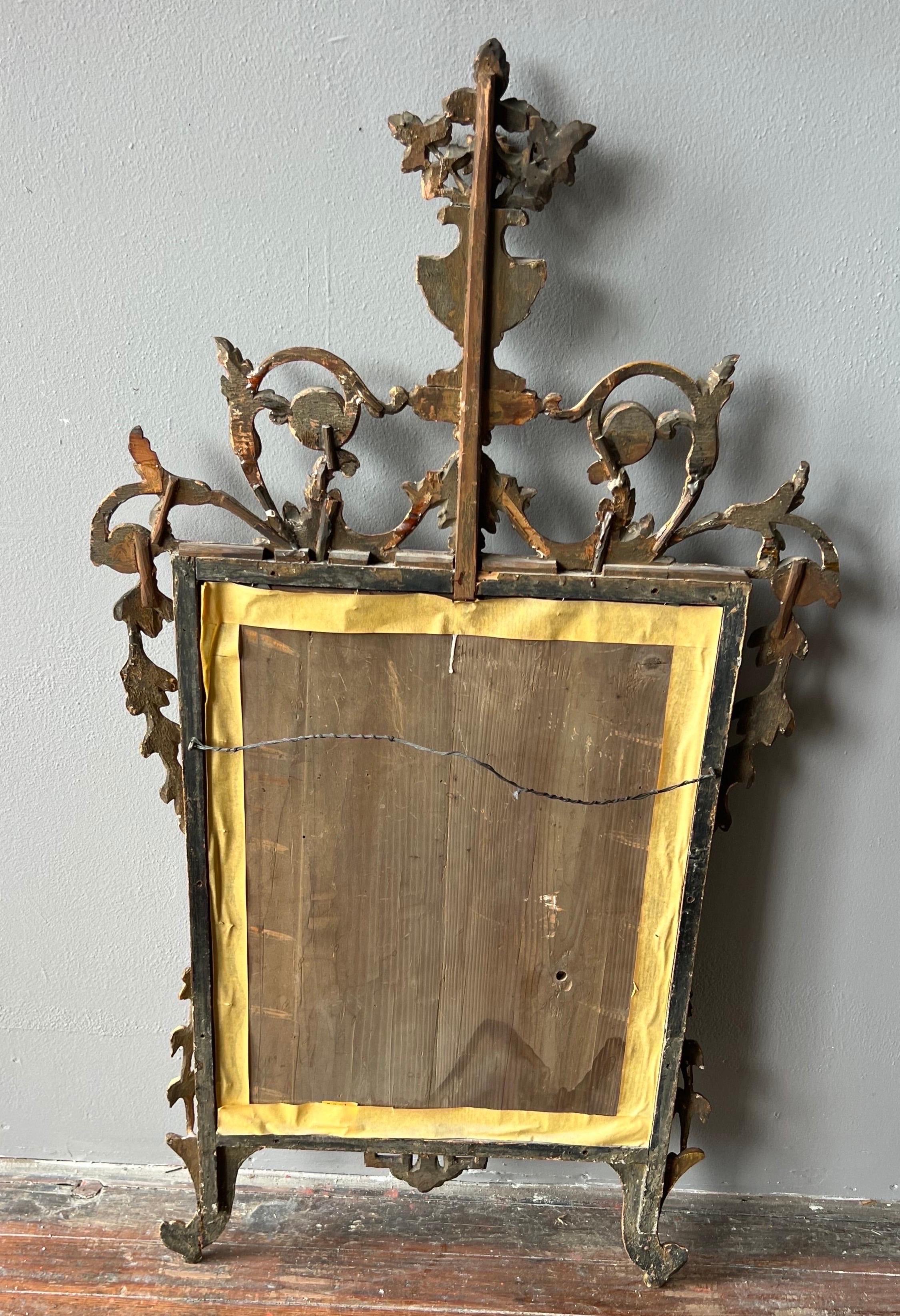 Fine 18th Century Italian Rococo Giltwood Mirror For Sale 4