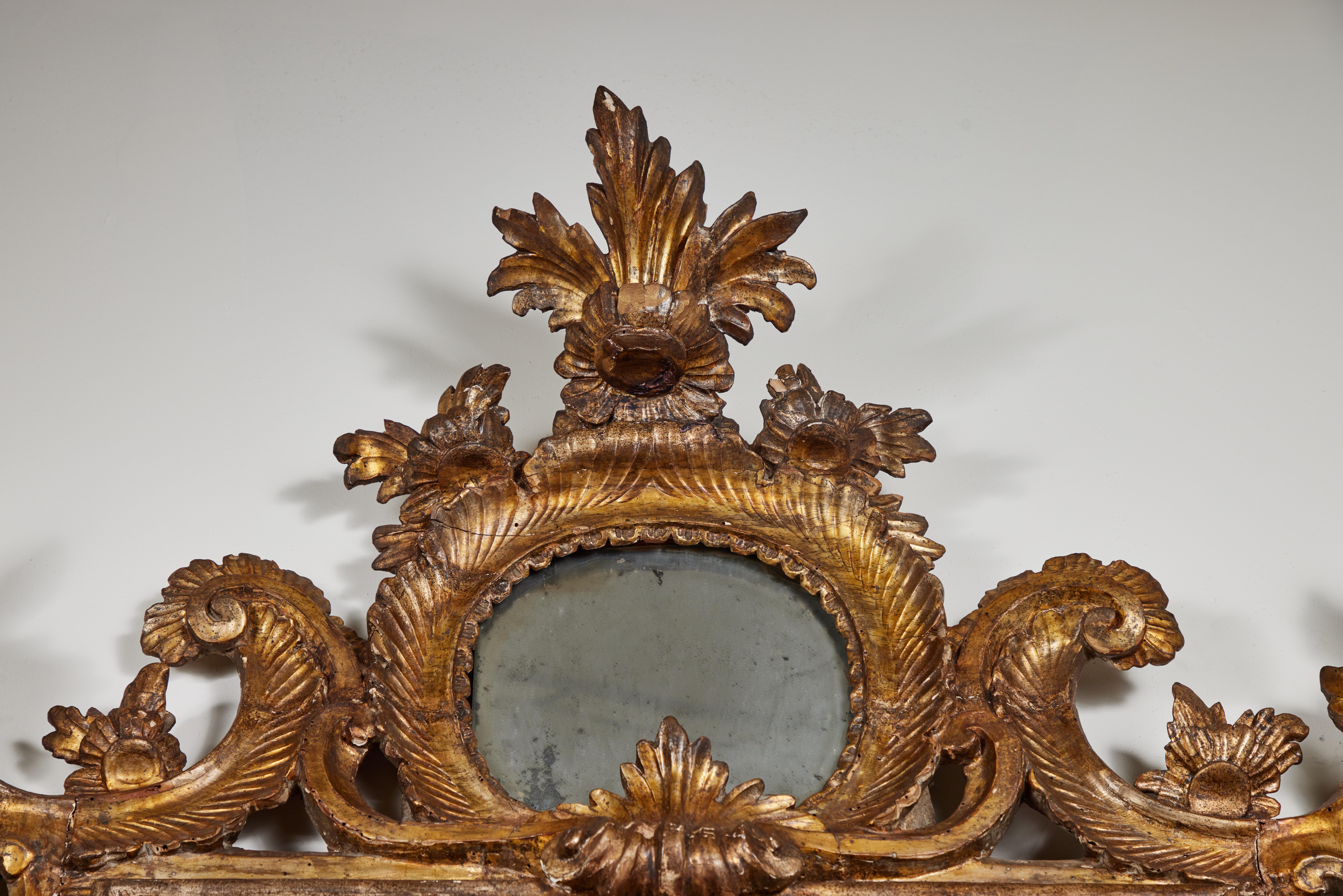Fein, 18. Jahrhundert, Neapel Pfeiler-Spiegel (Italienisch) im Angebot