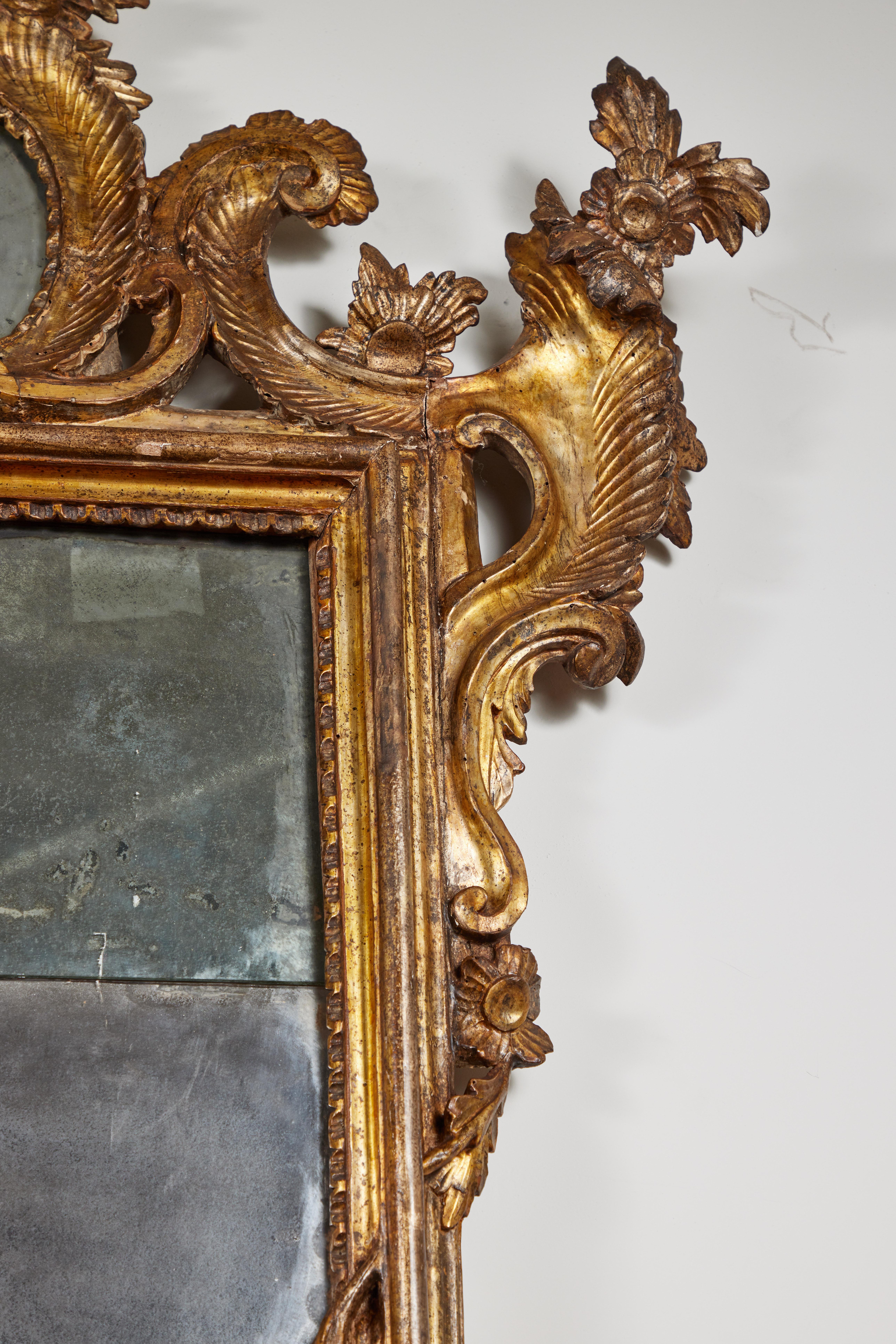Hand-Carved Fine, 18th Century, Naples Pier Mirror For Sale