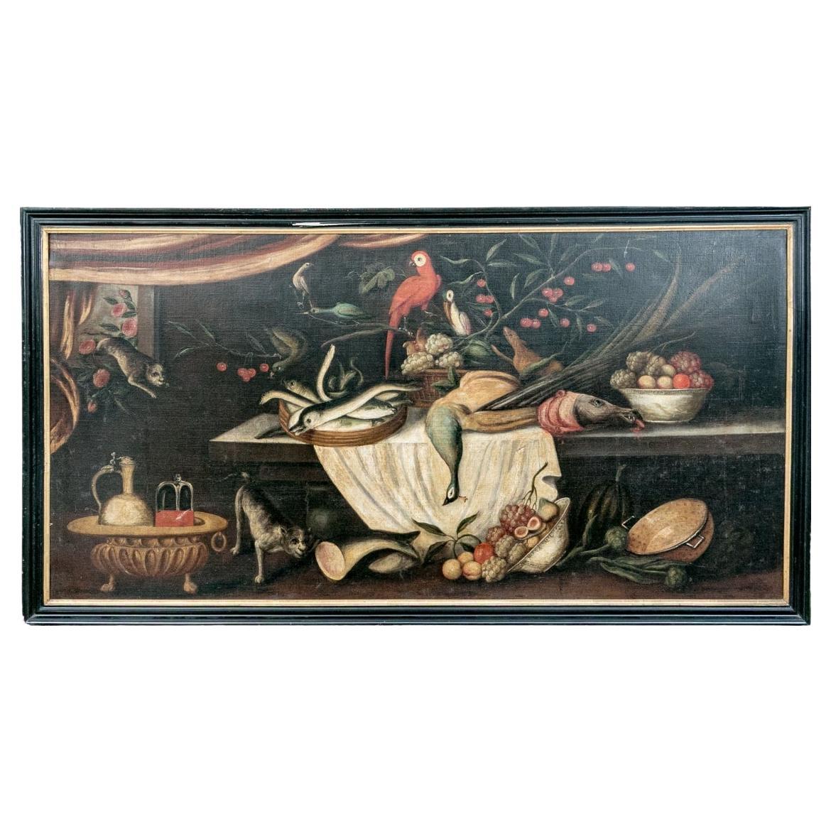 Feines 18. Jahrhundert Öl auf Leinwand Stillleben