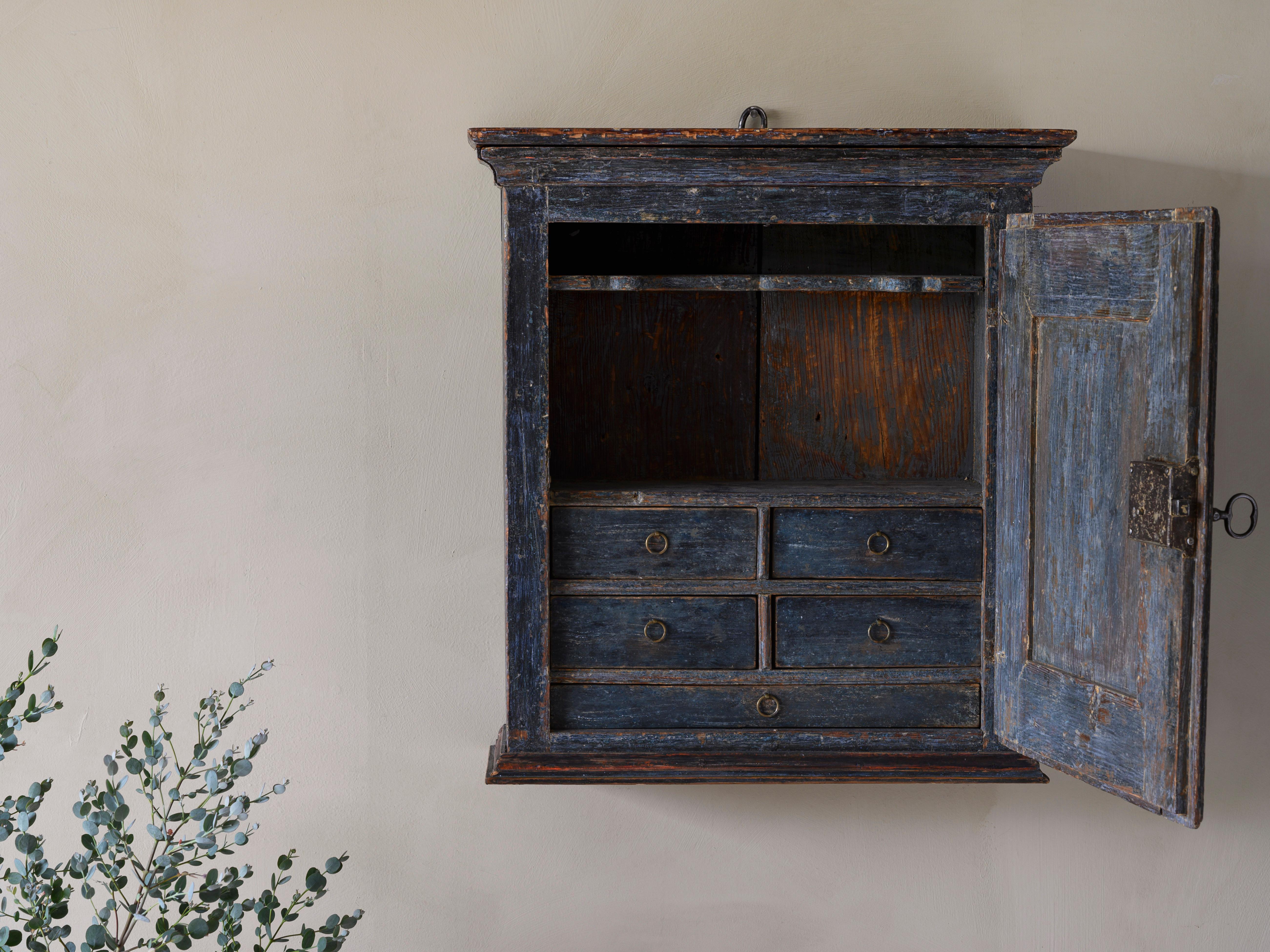 Hand-Crafted Fine 18th Century Provincial Gustavian Wall Cabinet