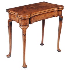 Fine 18th Century Queen Anne Burr and Highly Figured Walnut Card Table