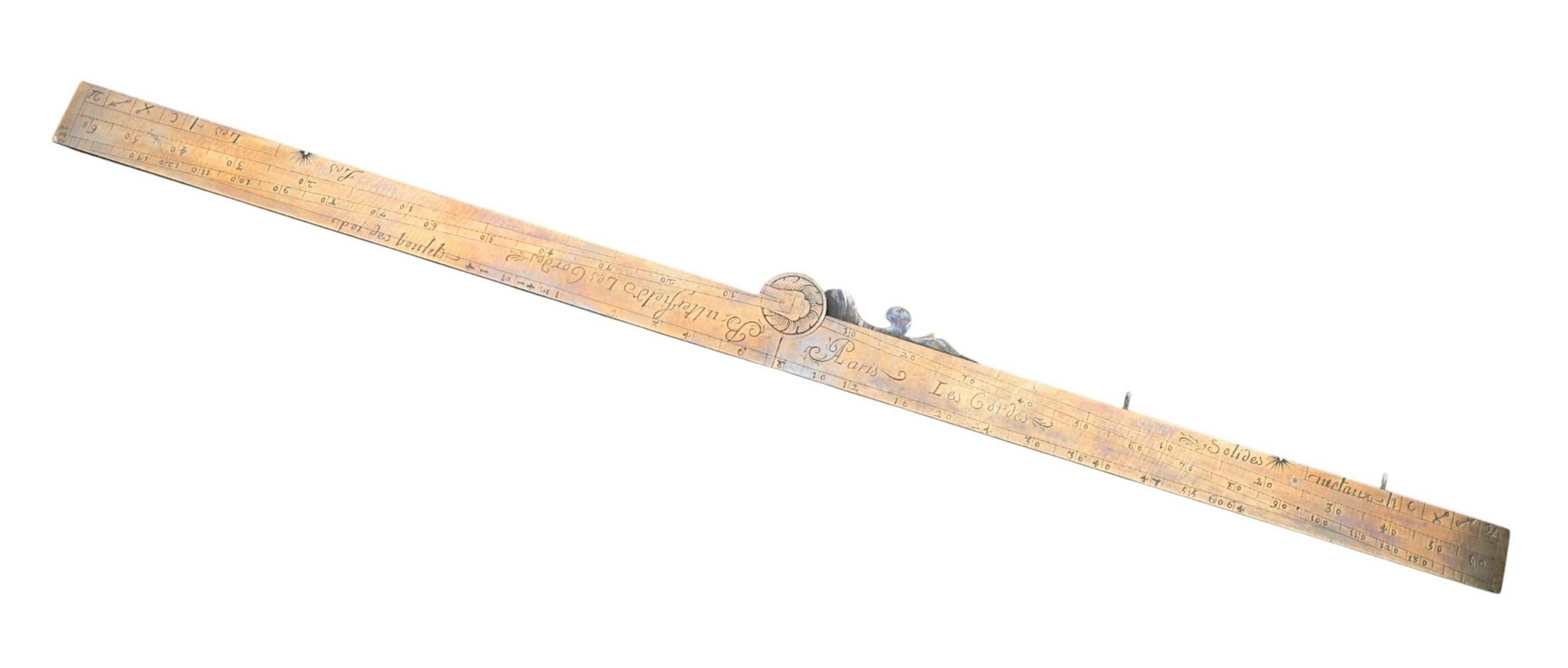 Secteur en laiton massif du XVIIIe siècle, signé Butterfield Paris, 1720-1750 en vente 2