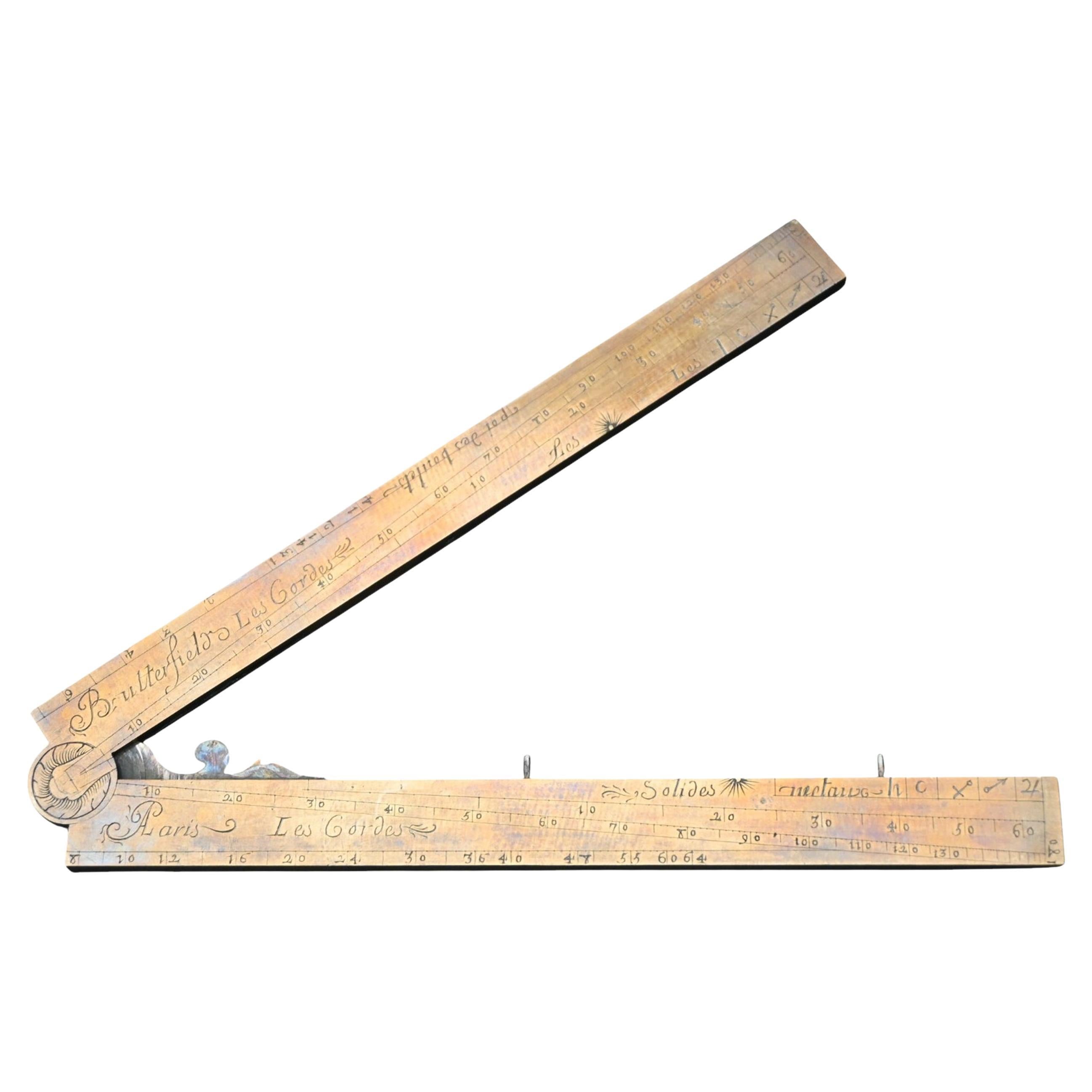 Secteur en laiton massif du XVIIIe siècle, signé Butterfield Paris, 1720-1750 en vente