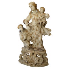 Fine 18th Century Spanish Carved Marble Madonna Child Group