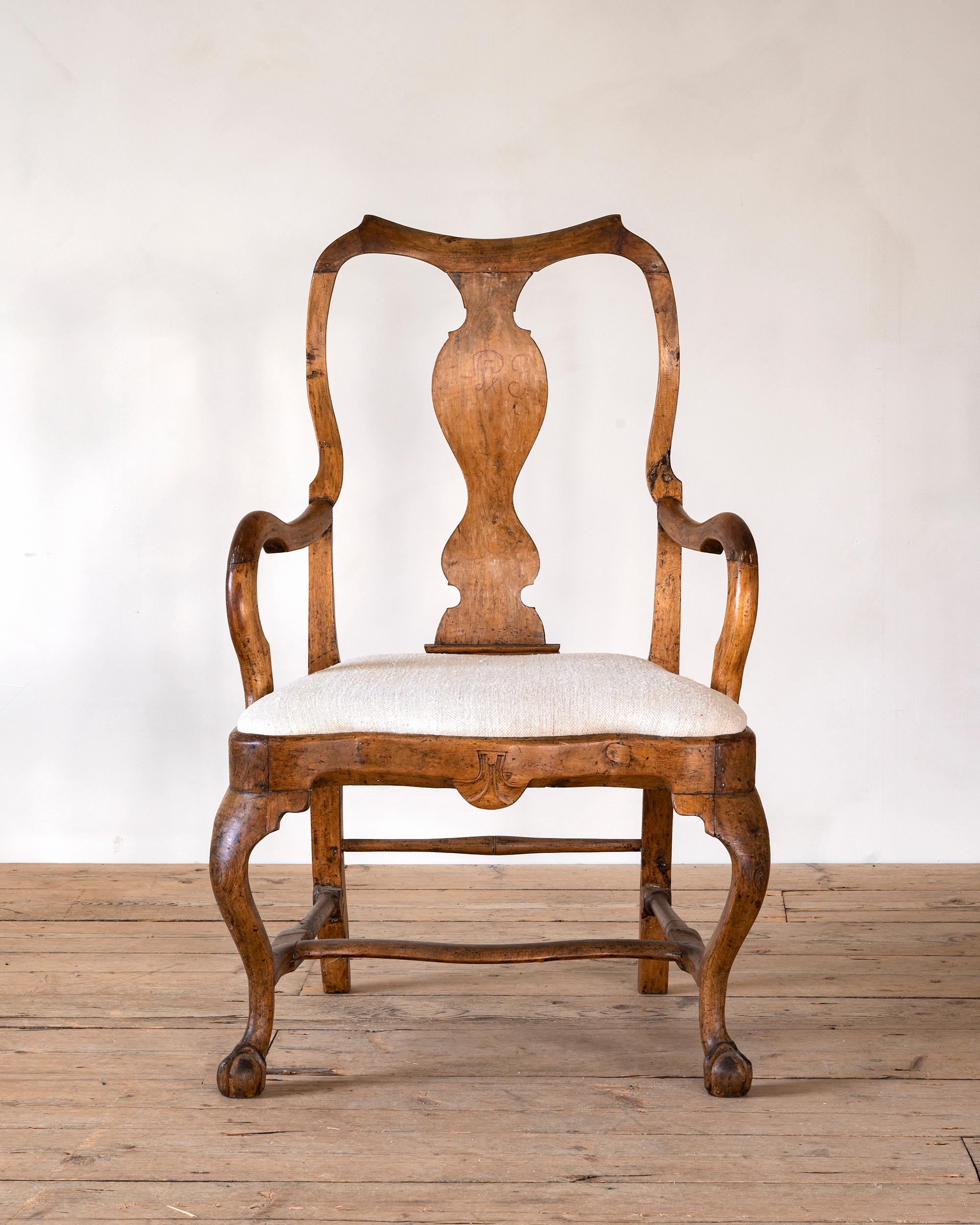 Hand-Crafted Fine 18th Century Swedish Baroque Armchair For Sale