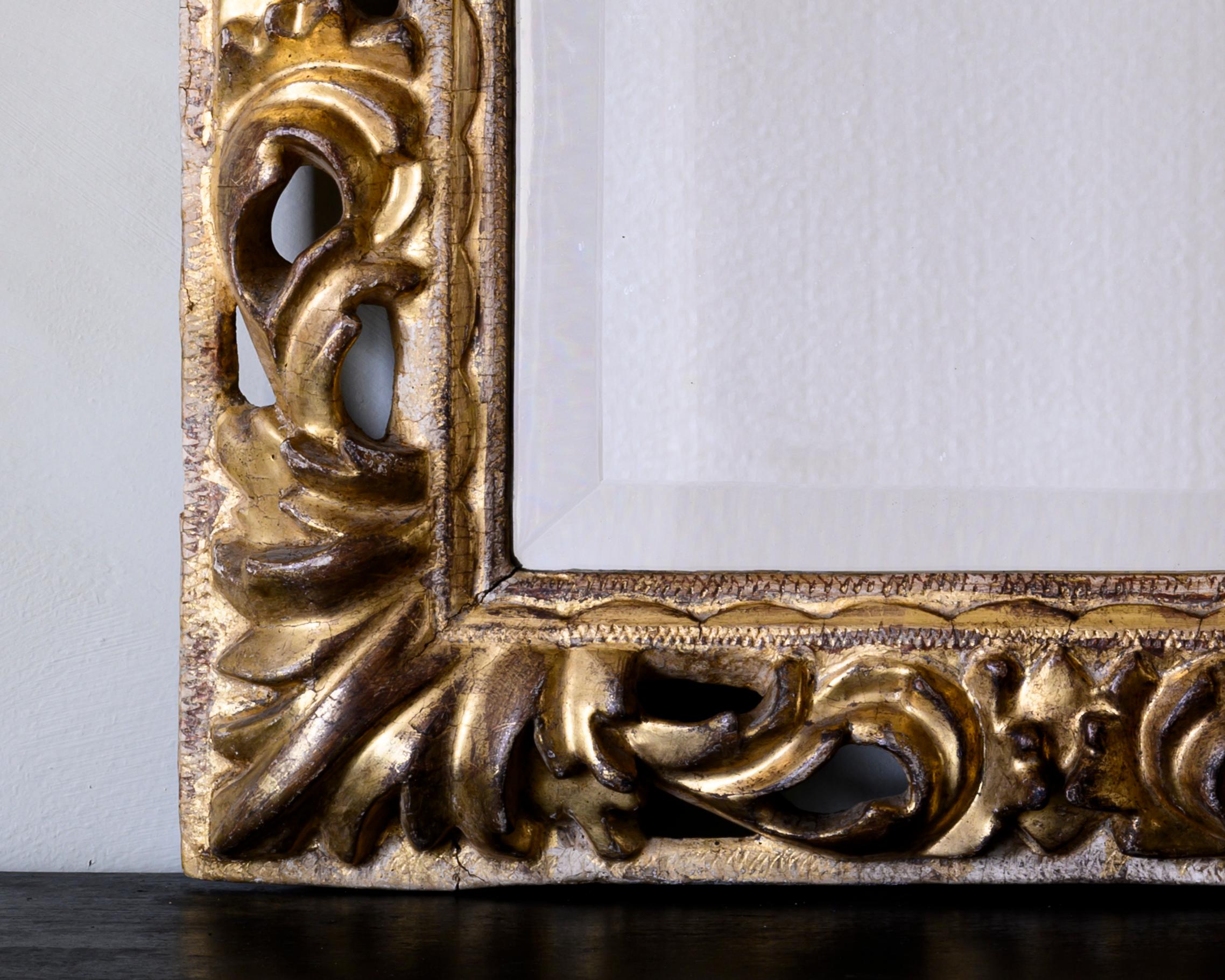 Hand-Carved Fine 18th Century Swedish Baroque Mirror