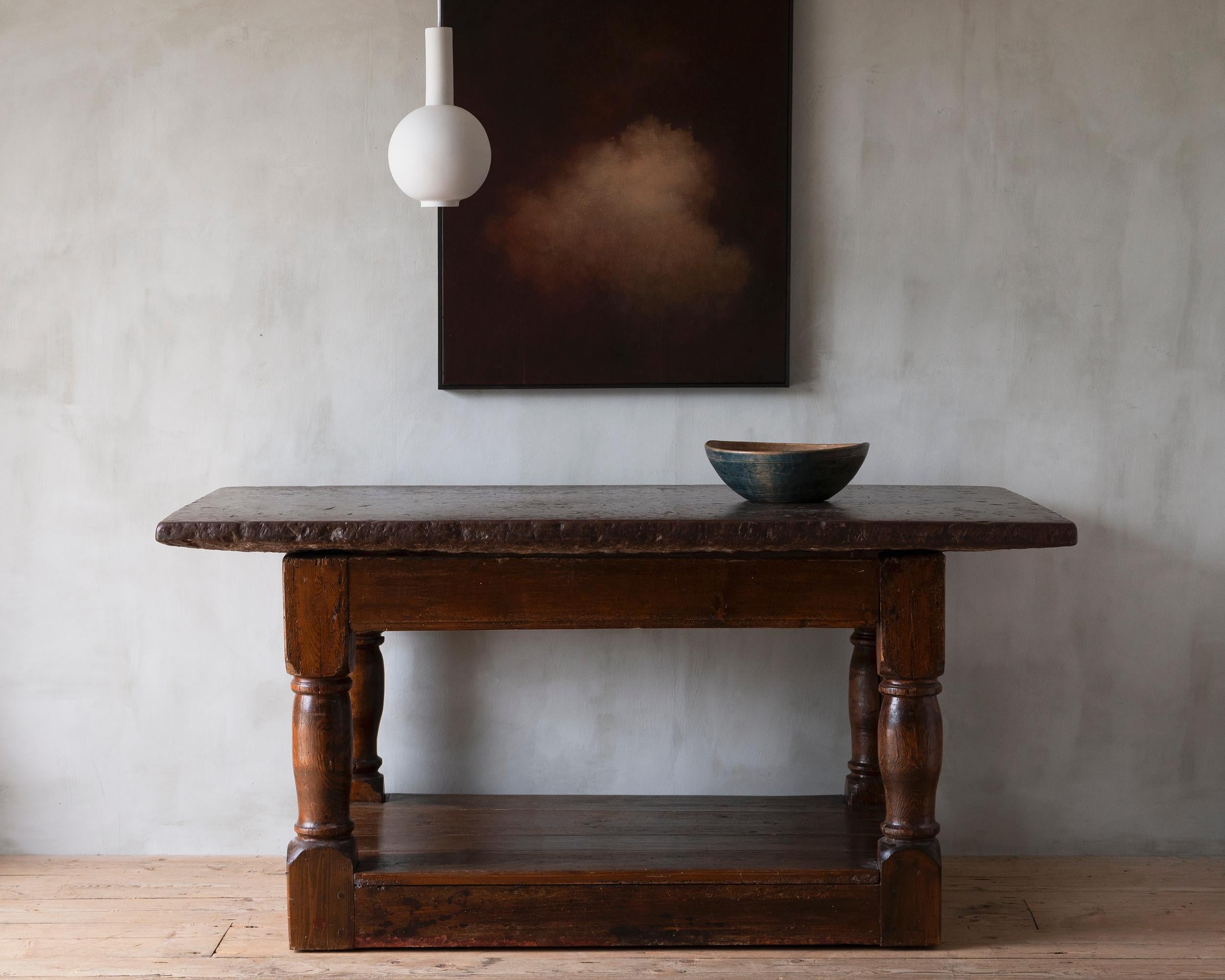 Fine 18th Century Swedish Baroque Stone Table For Sale 5
