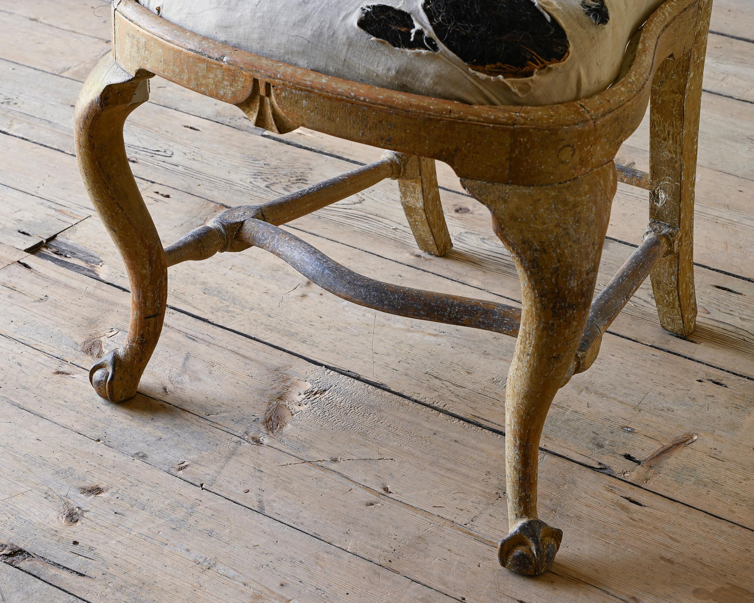 Fait main Fauteuil rococo suédois du 18ème siècle en vente