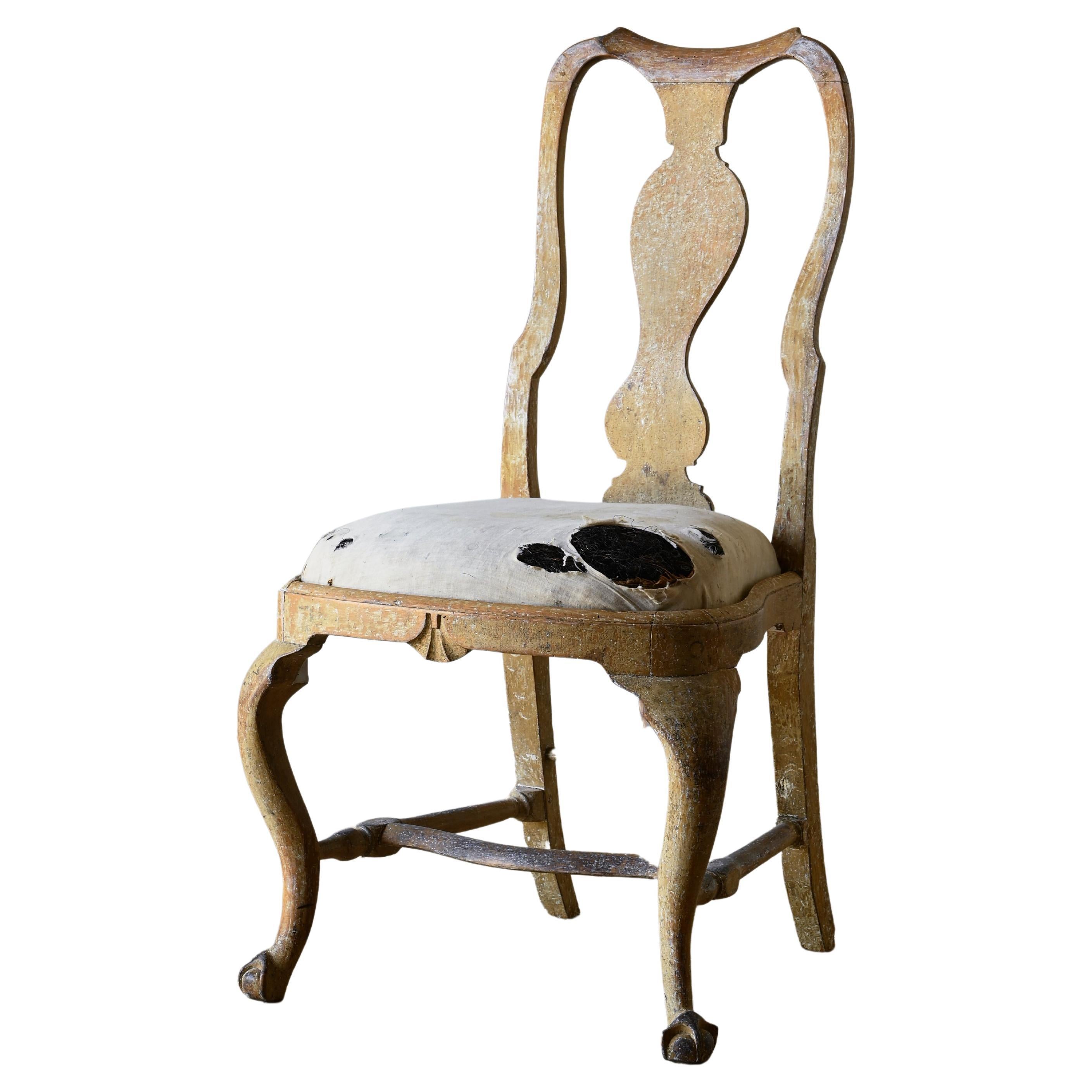 Fine 18th Century Swedish Rococo Chair For Sale