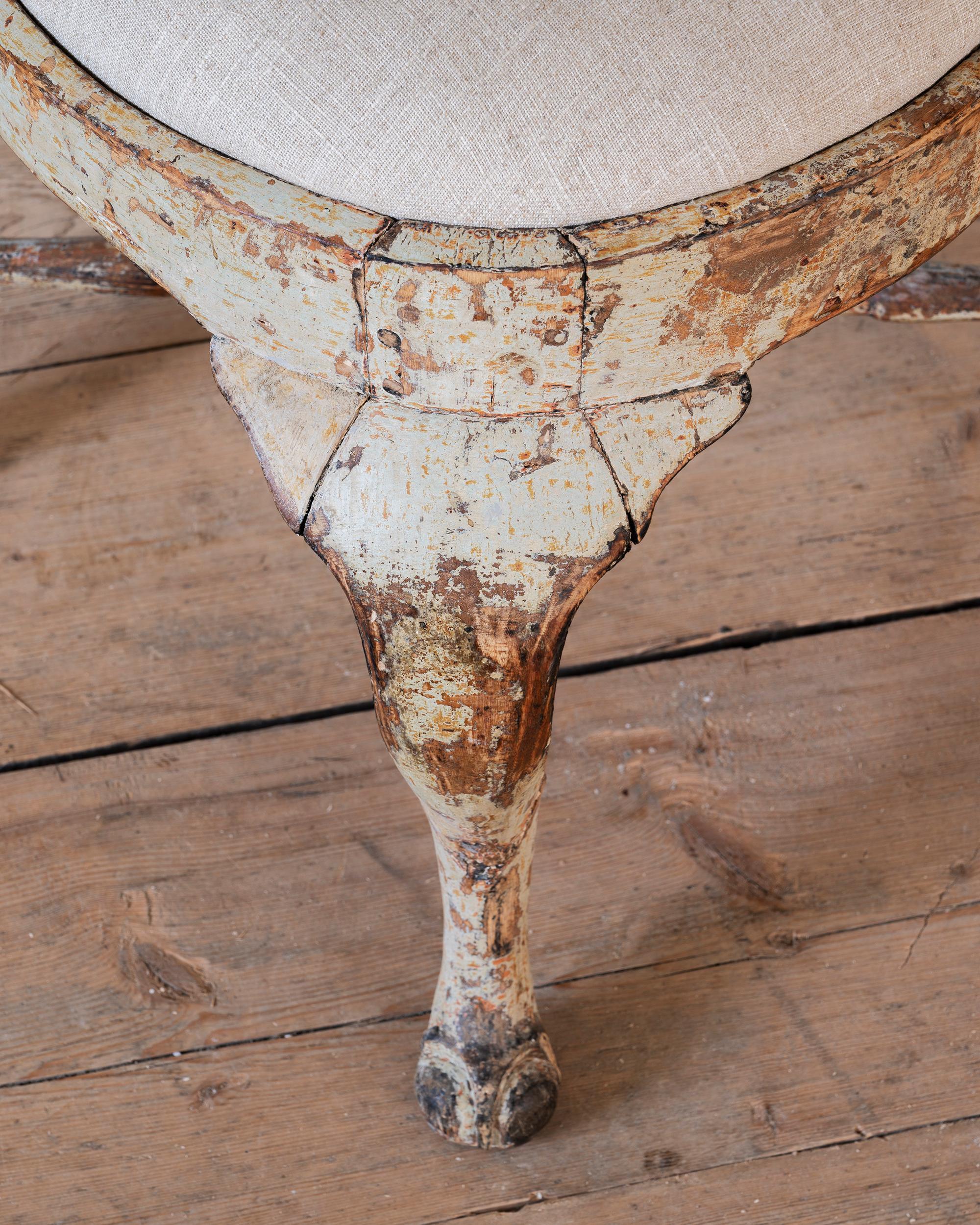 Fauteuil d'angle rococo suédois du 18ème siècle Bon état - En vente à Bozeman, MT