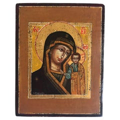 Fine 18th Greek Icon Madonna and Child