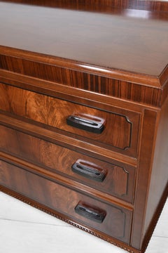 Fine 1920's Mahogany & Rosewood Chest of Drawers with Ebony Inlay Art Deco