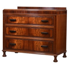 Fine 1920's Mahogany & Rosewood Chest of Drawers with Ebony Inlay Art Deco