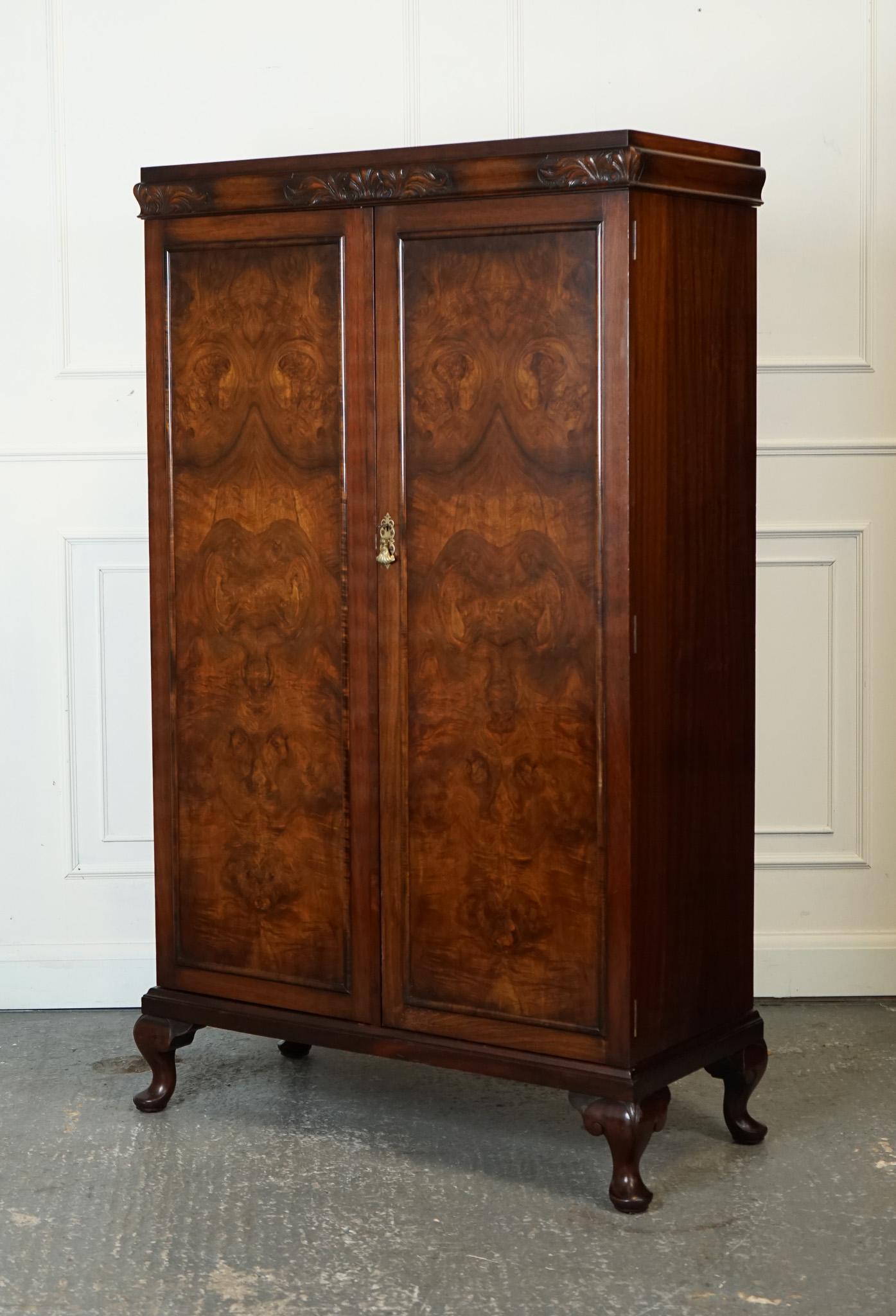

We are delighted to offer for sale this Exquisite 1920's Waring & Gillow Lancaster Burr Walnut Double Wardrobe.

 This is a fine example of luxurious craftsmanship from the Art Deco era. Crafted from high-quality burr walnut wood, this wardrobe