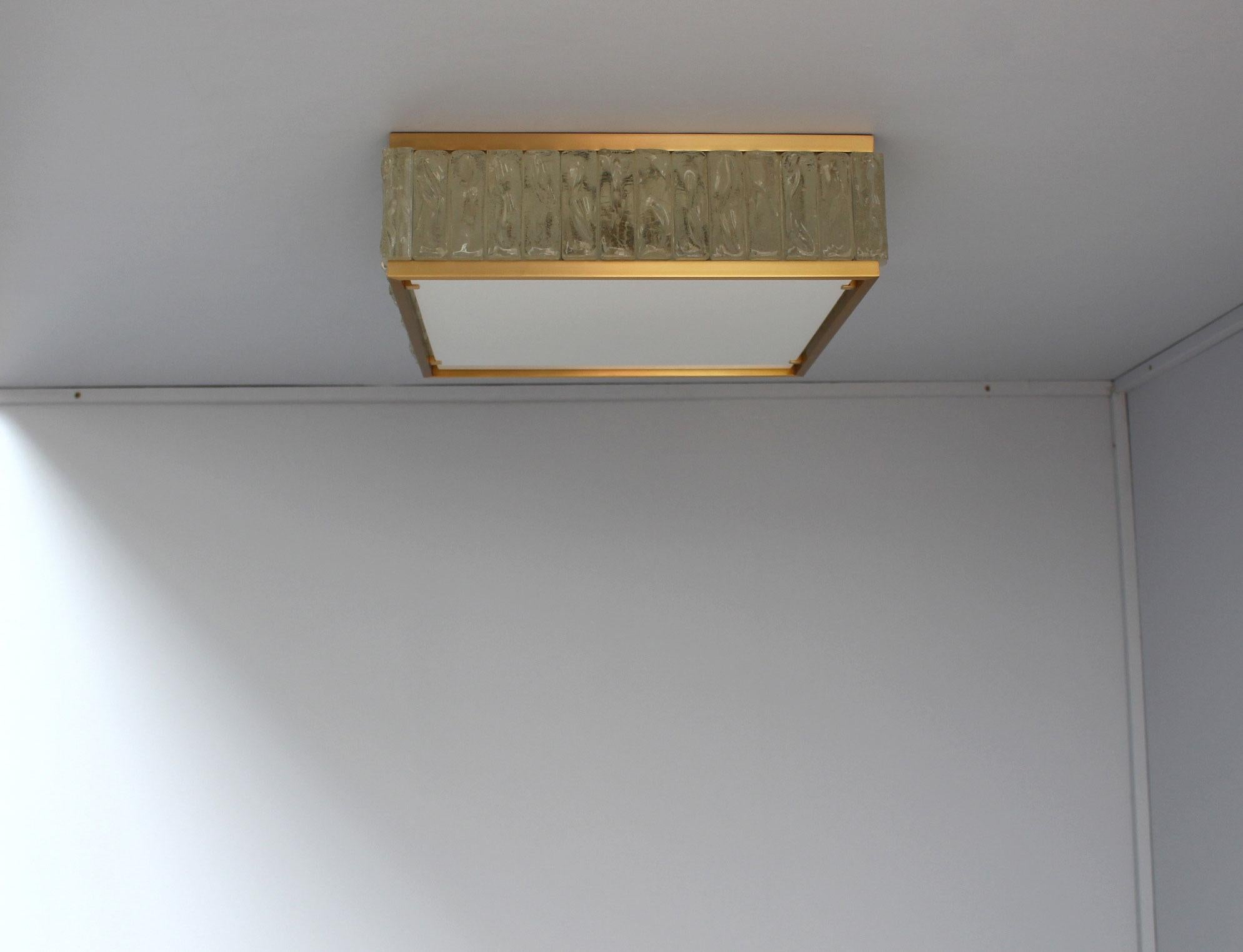 Mid-Century Modern Fine 1950s Brass and Glass Square 