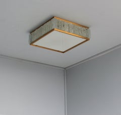 Fine 1950’s Brass and Glass Square “Queen's Necklace” Ceiling Light by Perzel
