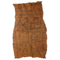 Fine 1950's Mbuti Bark Cloth With Biomorphic Motifs