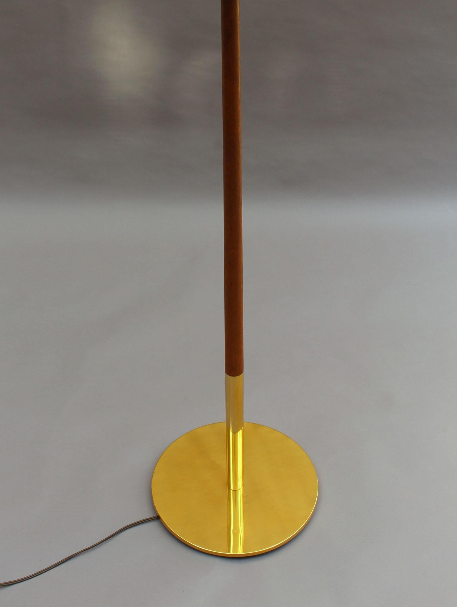 Brass Fine 1960s Danish Floor Lamp by Th. Valentiner For Sale