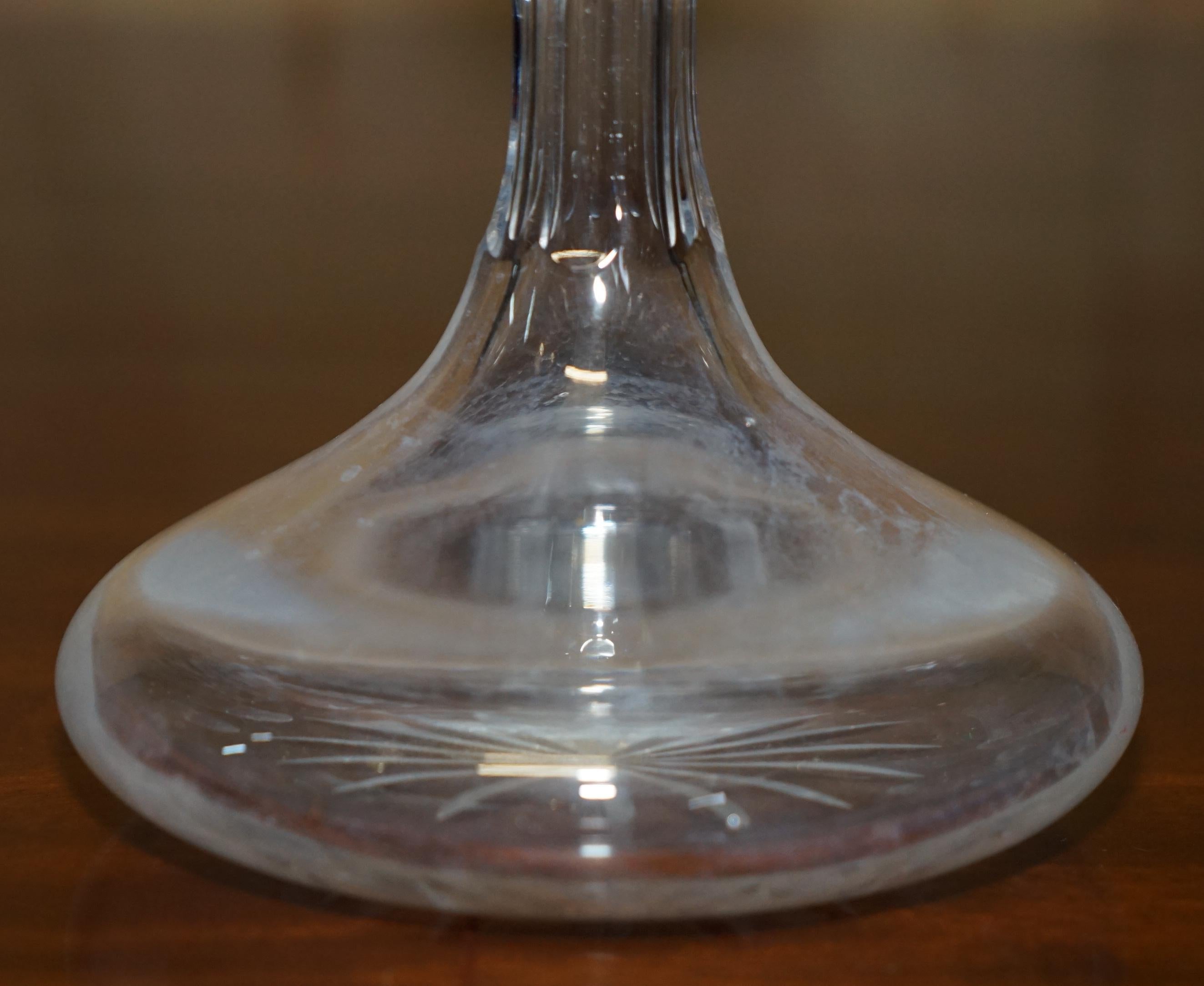 Mid-Century Modern FiNE 1969 VINTAGE WINE OR SHERRY SPIRIT DECANTER WITH STERLING SILVER COLLAR For Sale